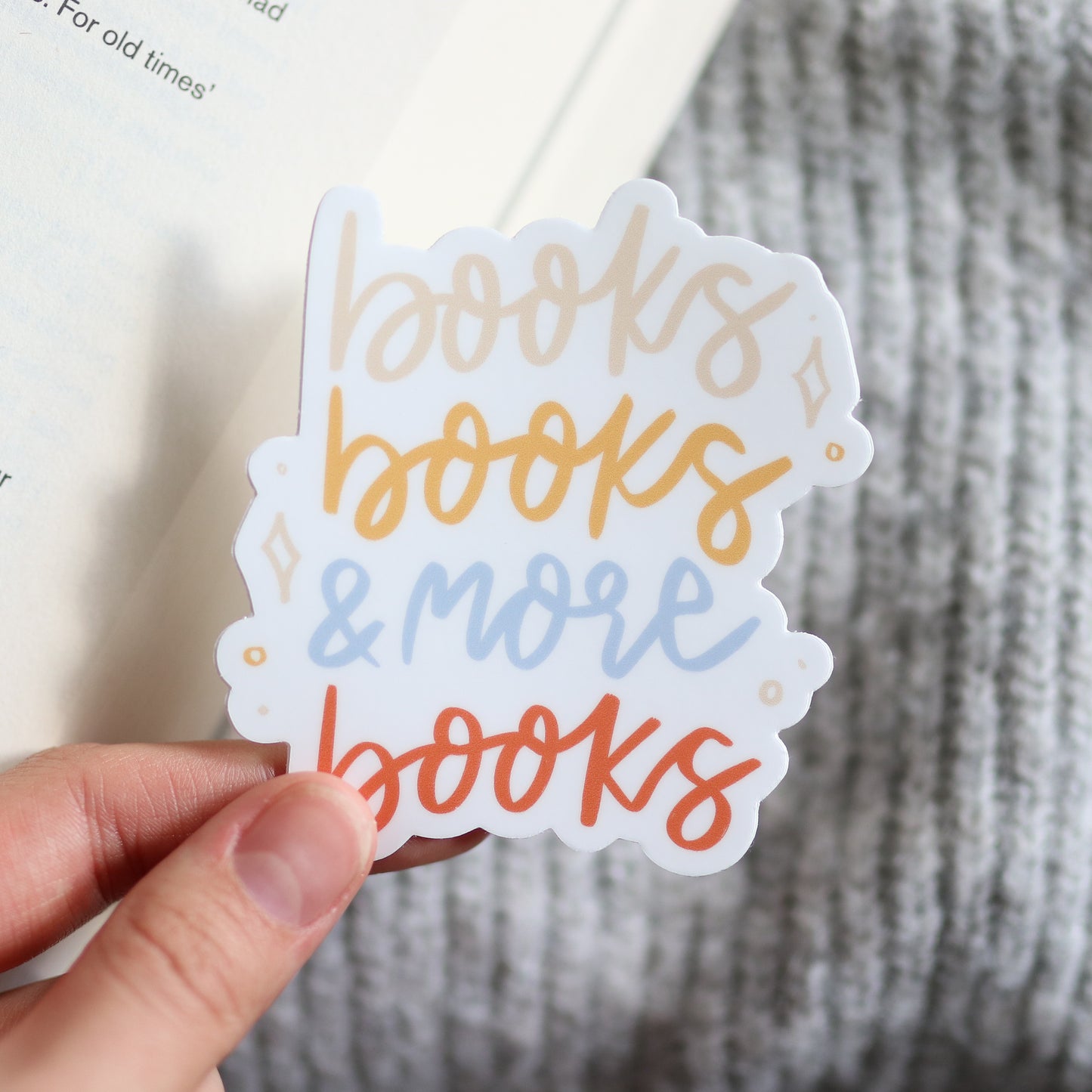 Books, Books, & More Books Waterproof Sticker