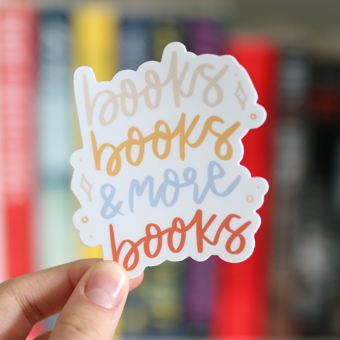 Books, Books, & More Books Waterproof Sticker