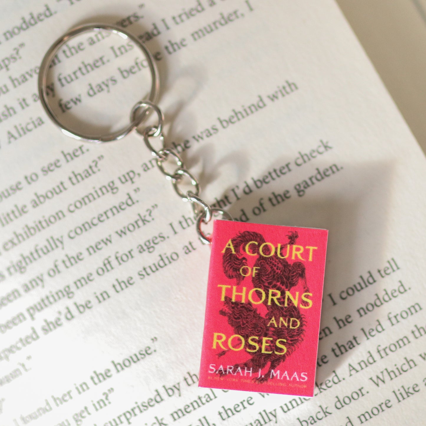 Mini A Court of Thorns and Roses Book Keychain