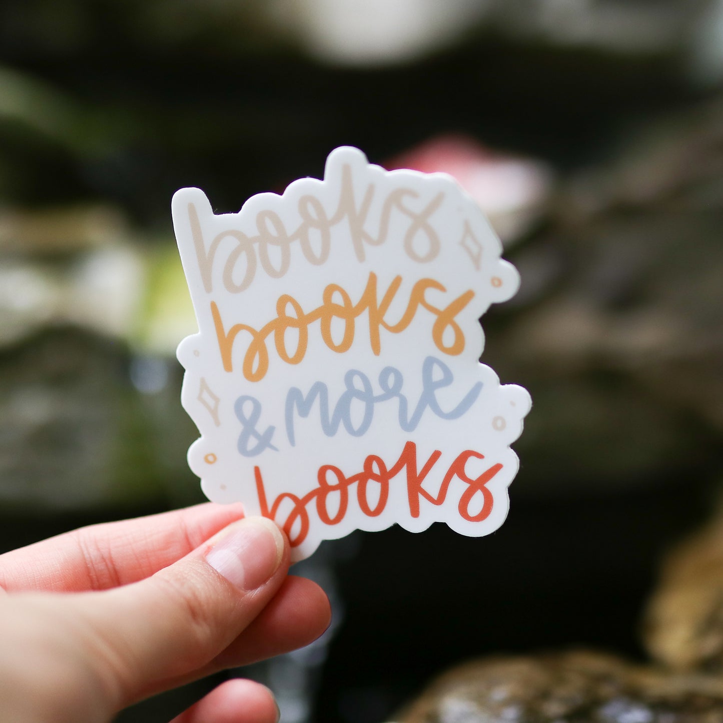 Books, Books, & More Books Waterproof Sticker