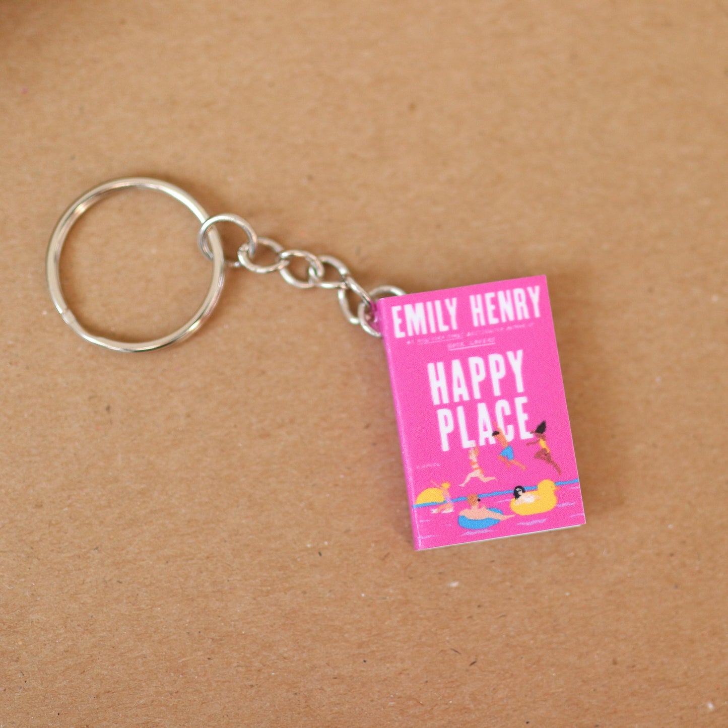 Mini Happy Place Book Keychain