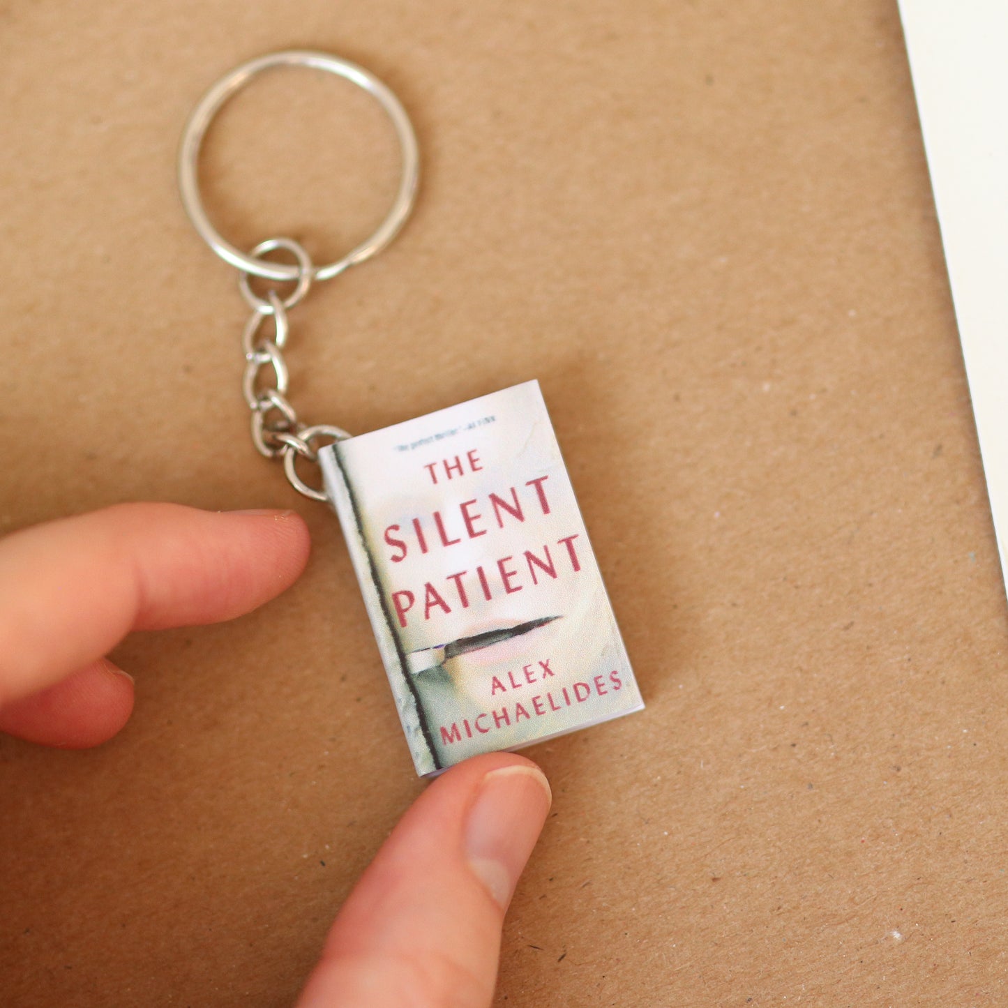 Mini The Silent Patient Book Keychain
