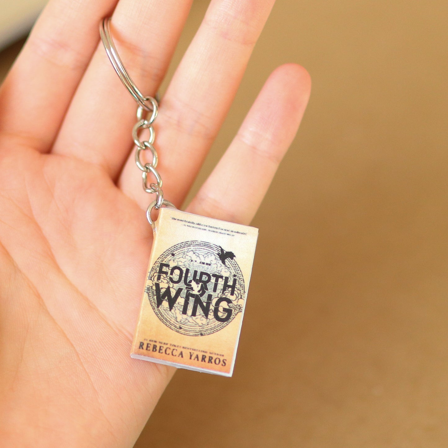 Mini Fourth Wing Book Keychain