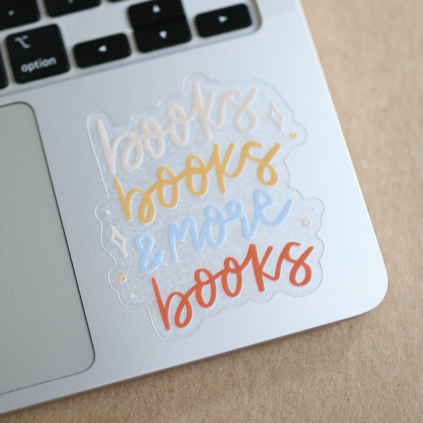 Books, Books, & More Books Clear Sticker