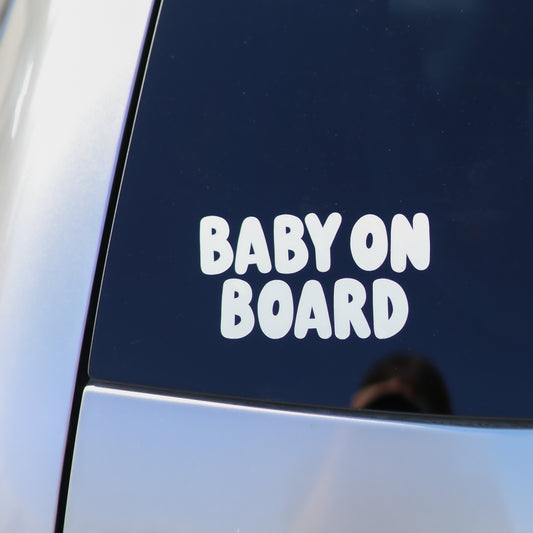 Baby on Board White Car Decal
