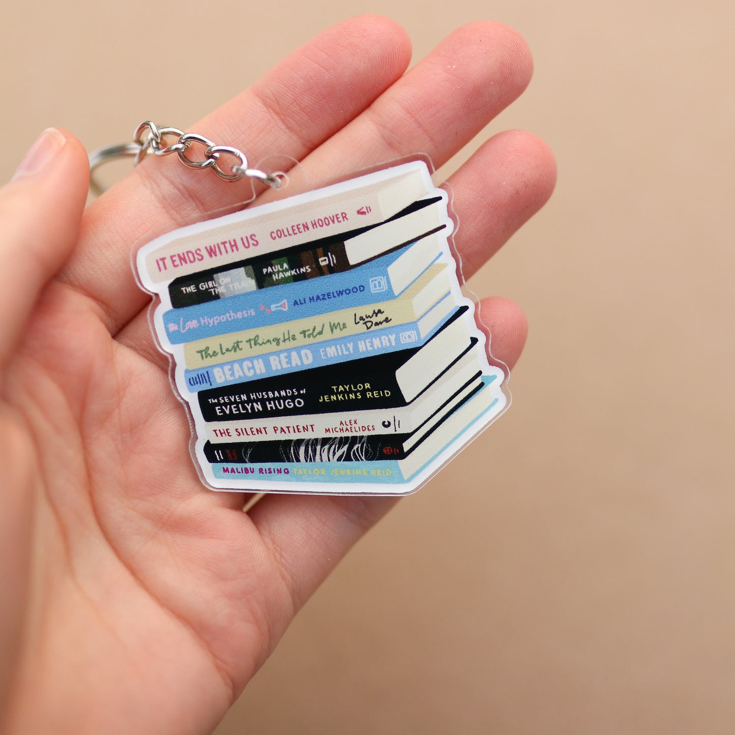 Book Stack Acrylic Keychain