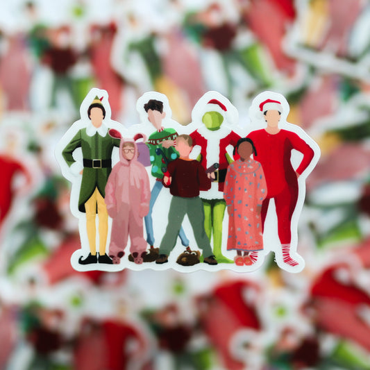 Christmas Movie Characters Clear Sticker