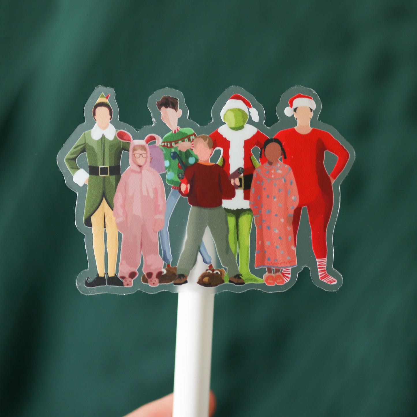 Christmas Movie Characters Clear Sticker