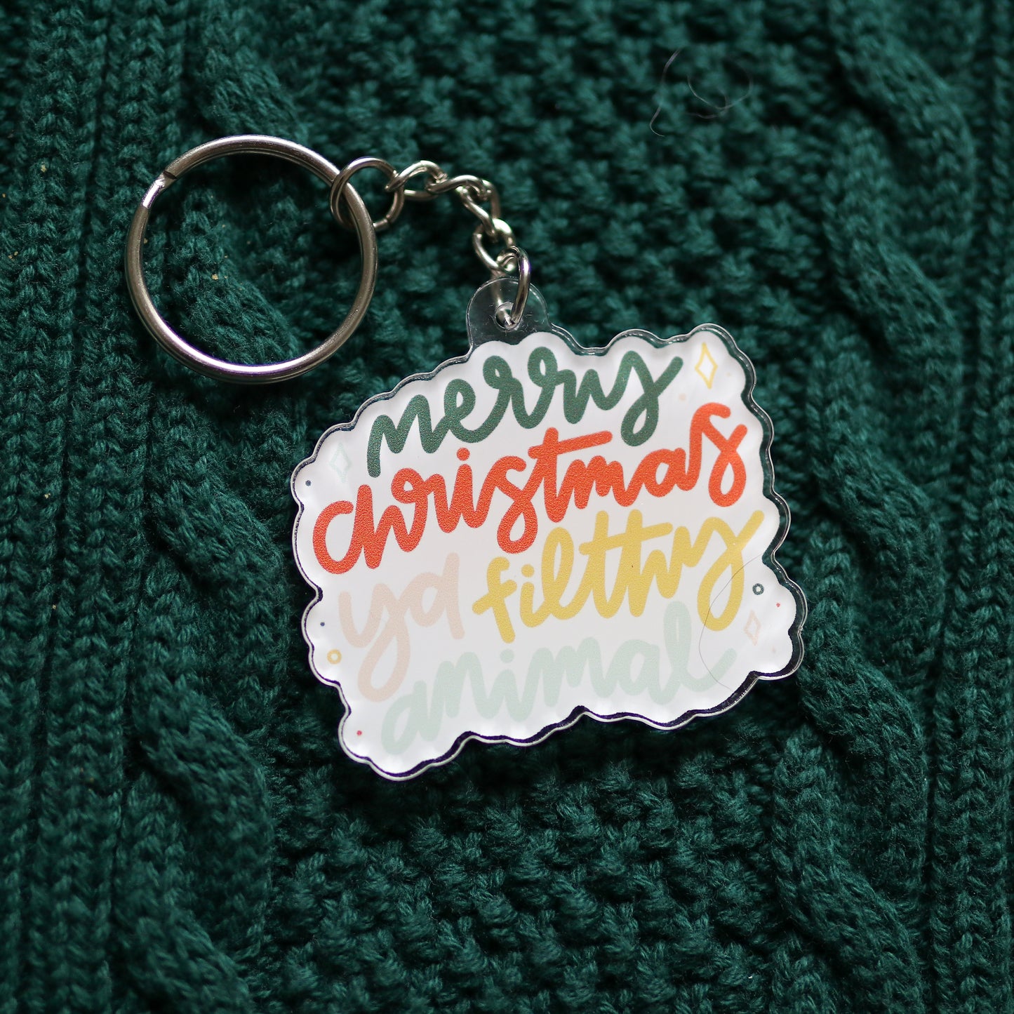 Merry Christmas Ya Filthy Animal Acrylic Keychain