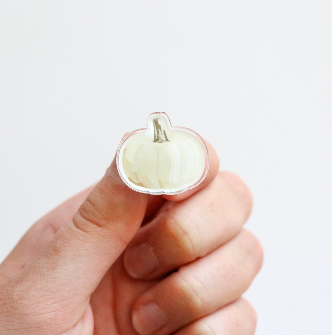 White Pumpkin Acrylic Pin