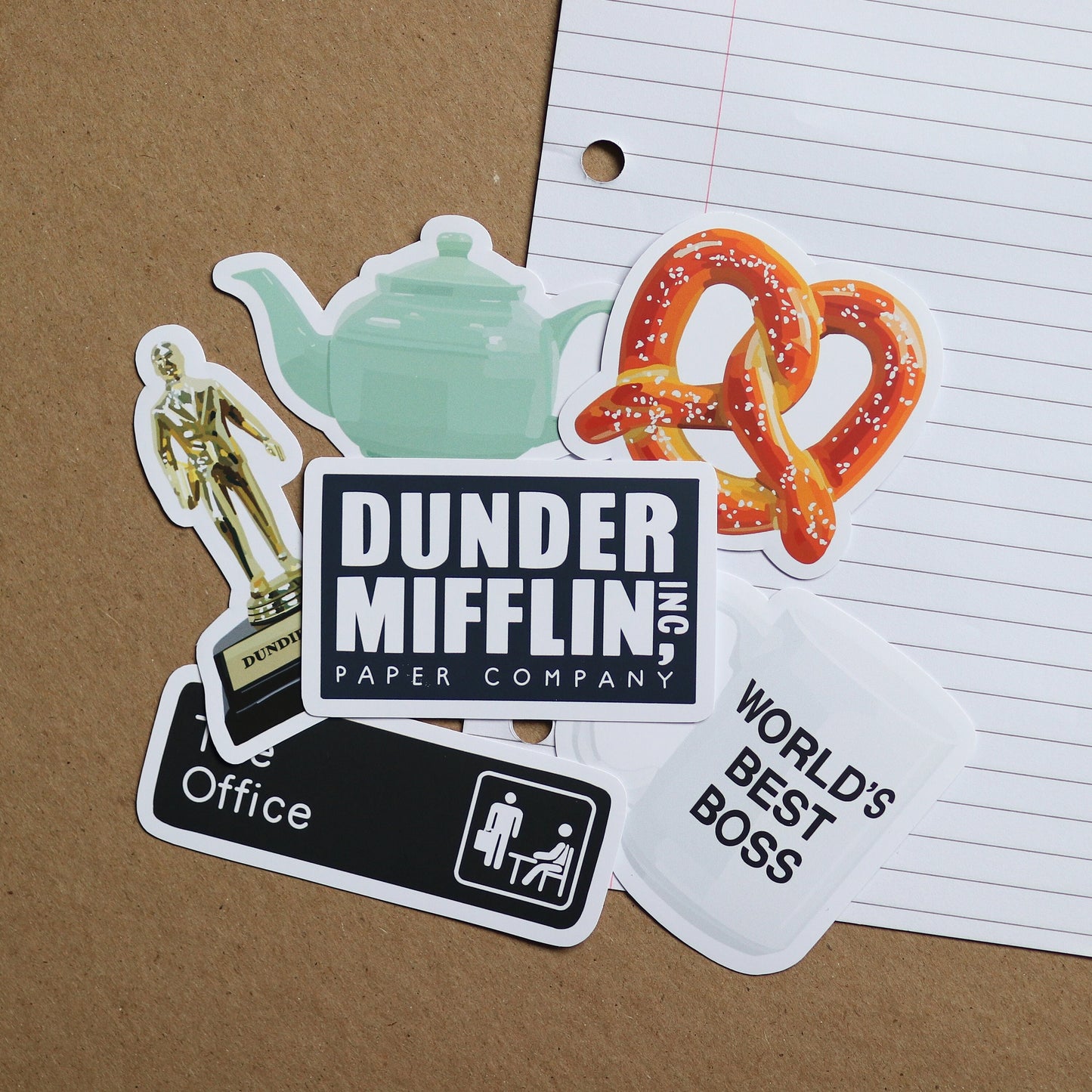 TV Show Sticker Pack (Includes 6 stickers) | Laptop Trendy Stickers, pretzel day, office, best boss