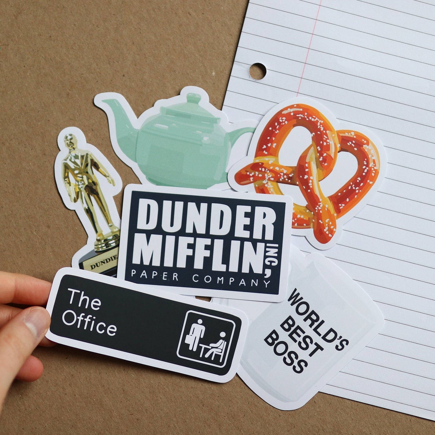 TV Show Sticker Pack (Includes 6 stickers) | Laptop Trendy Stickers, pretzel day, office, best boss