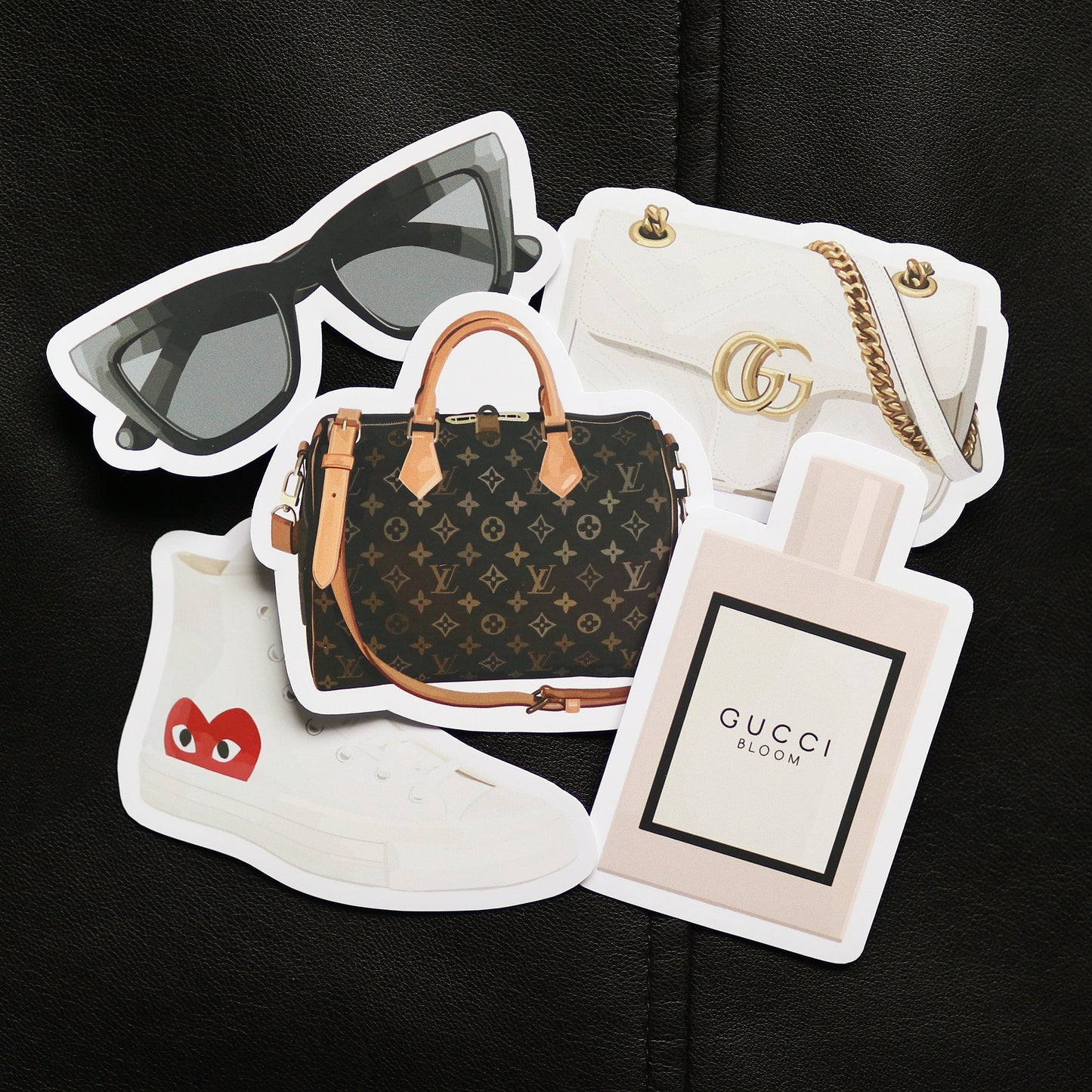 Designer Fashion Sticker Pack (Includes 5 stickers) | gift idea Laptop Decal, Notebook, Trendy Stickers