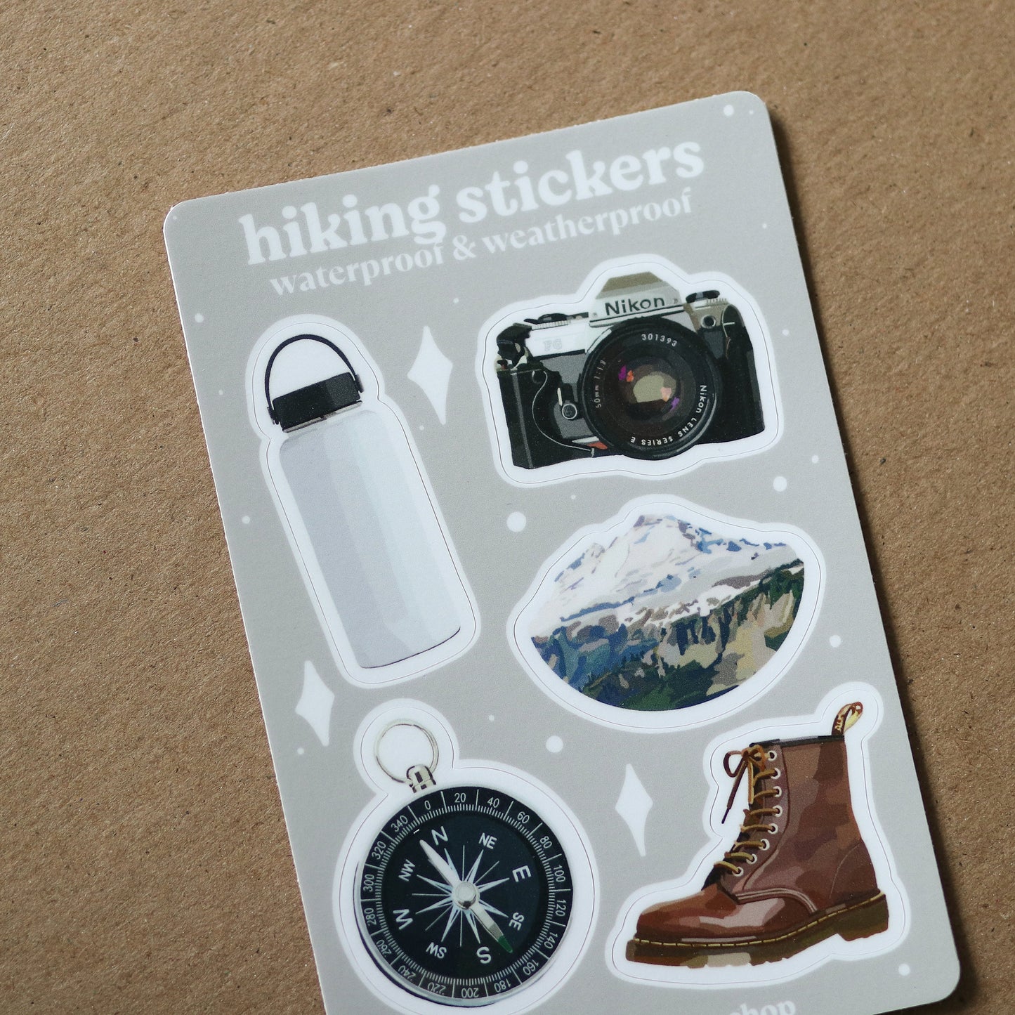 Mini Hiking Stickers | gift idea, sticker sheet, stickersheet, cute, trendy, mini water bottle stickers, waterproof durable, outdoors