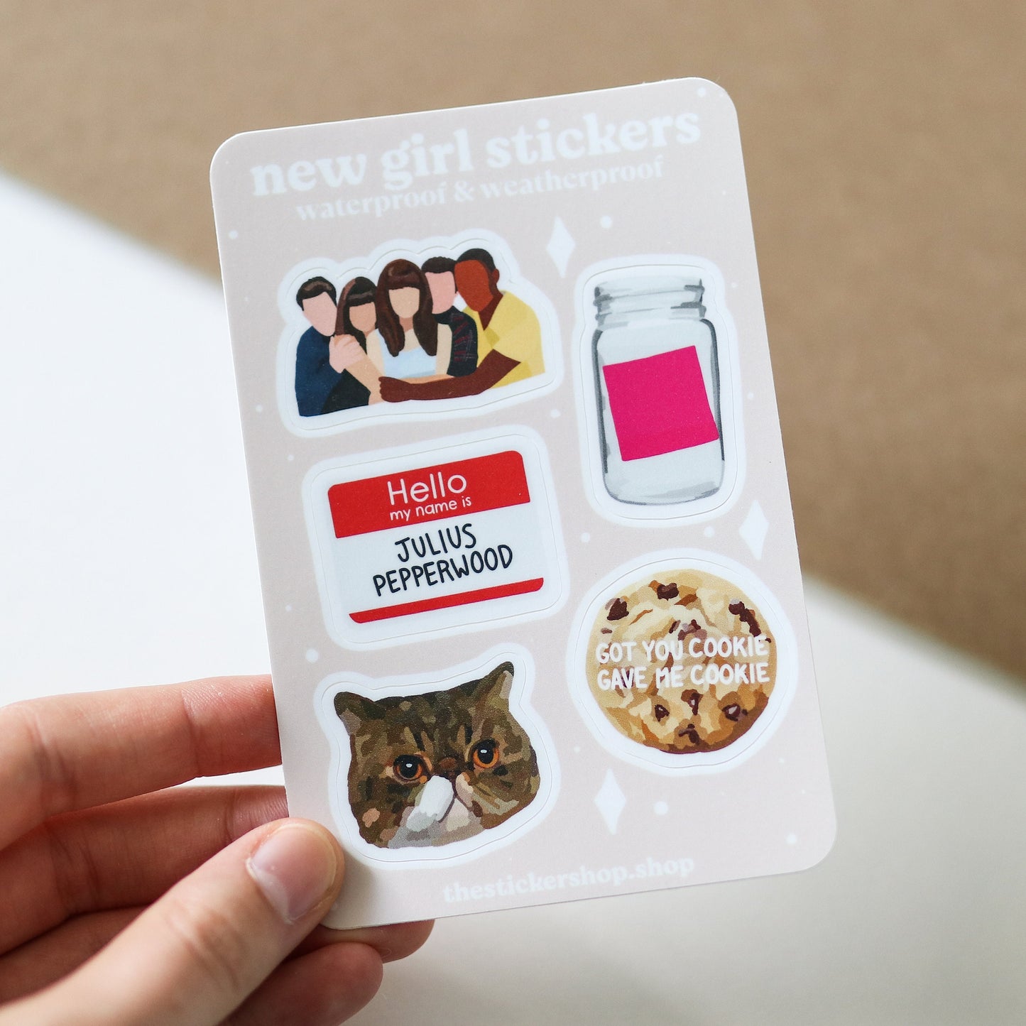 Mini Tv Show Stickers | gift idea New, Jess, Nick, Winston, Tv show, sitcom, girl