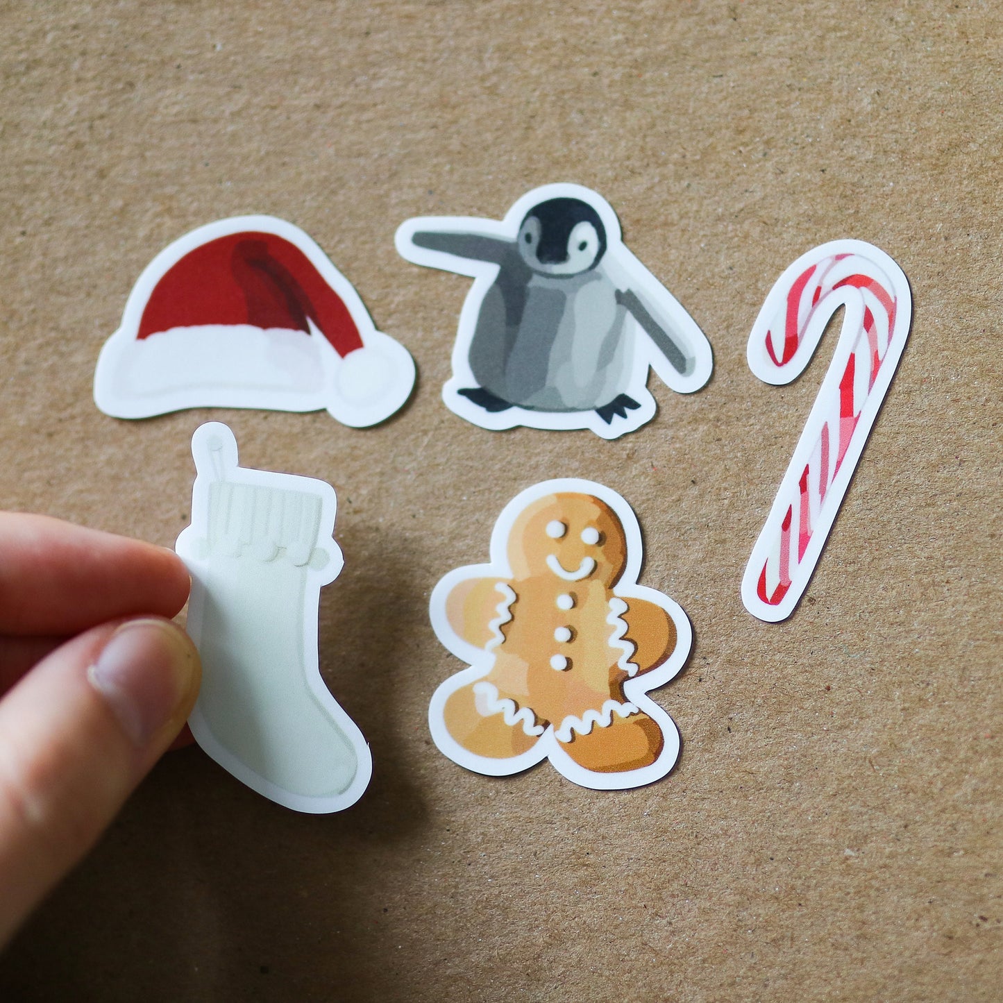 Mini Christmas Stickers | Waterproof, gift sticker sheet stickersheet cute trendy mini water bottle stickers, xmas, santa gingerbread