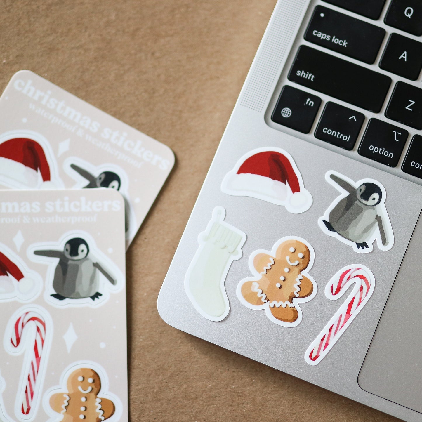 Mini Christmas Stickers | Waterproof, gift sticker sheet stickersheet cute trendy mini water bottle stickers, xmas, santa gingerbread