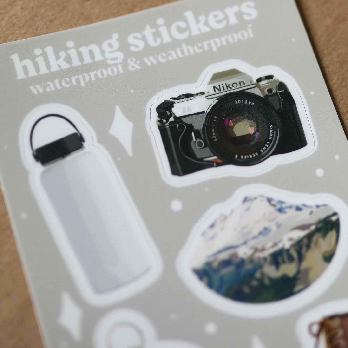 Mini Hiking Stickers | gift idea, sticker sheet, stickersheet, cute, trendy, mini water bottle stickers, waterproof durable, outdoors