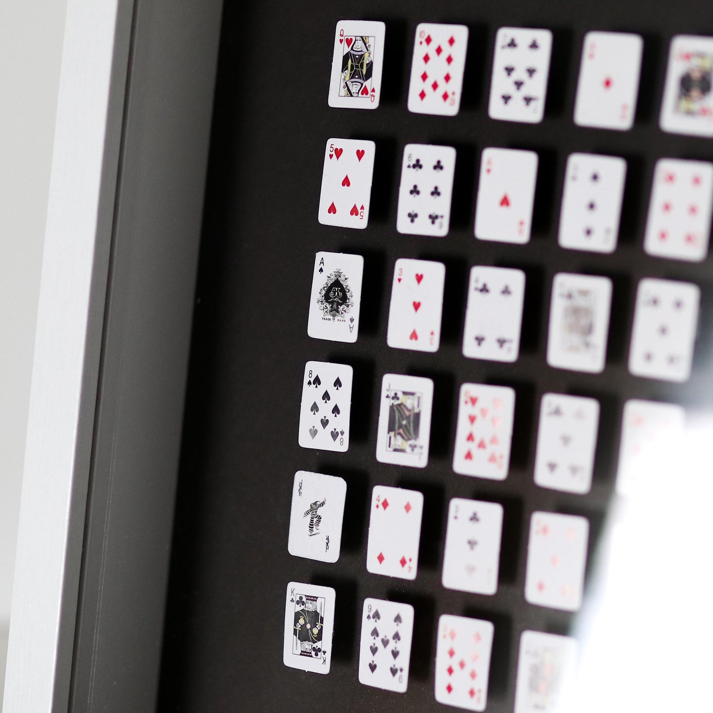 Deck of Cards Mini Handmade Framed 3D Art | games room, office decor, cards, queen of hearts, card game, boardgame, trendy, minimal, decor