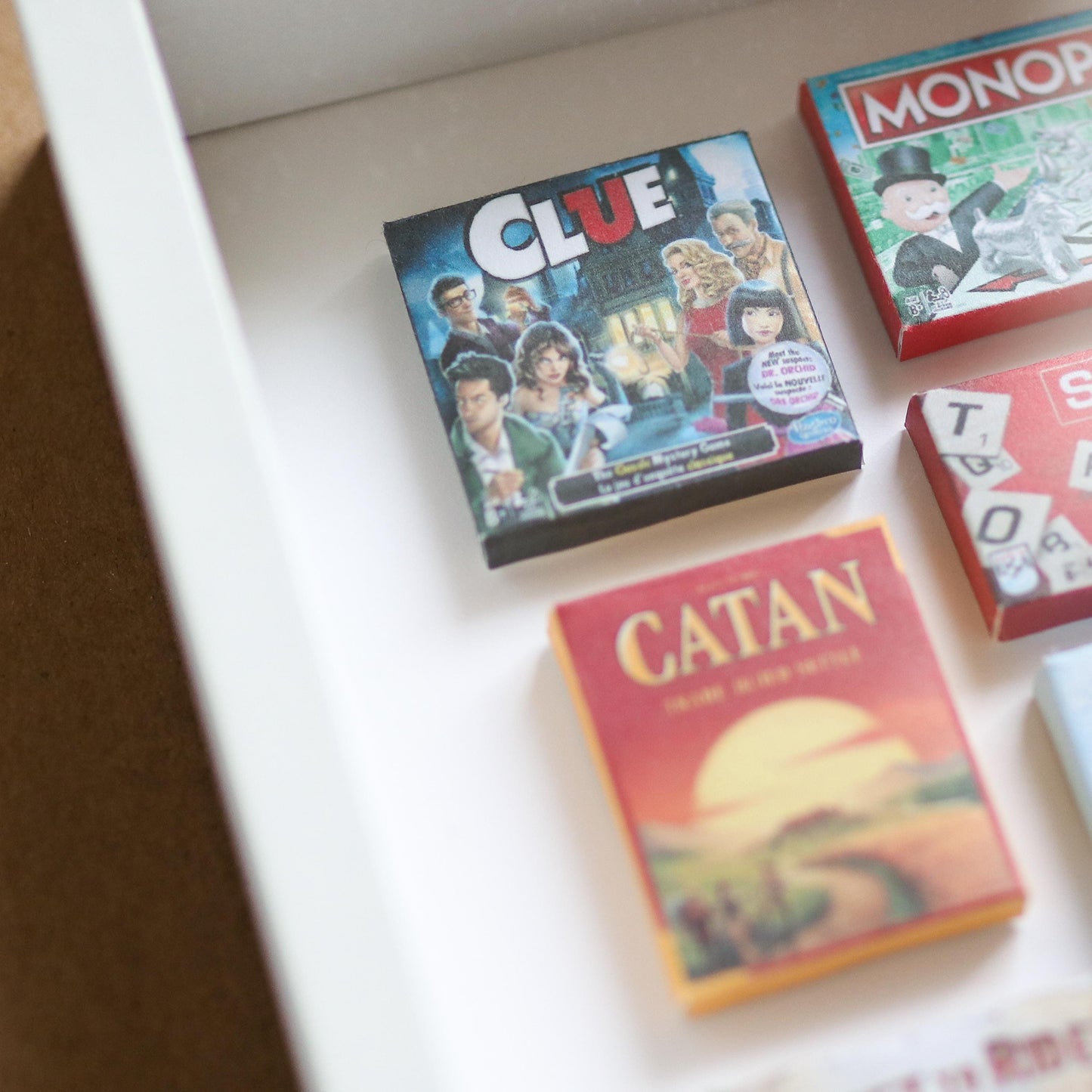 Board Game Mini Handmade Framed 3D Art | games room, office decor, cards, clue, card game, boardgame, trendy, minimal, decor