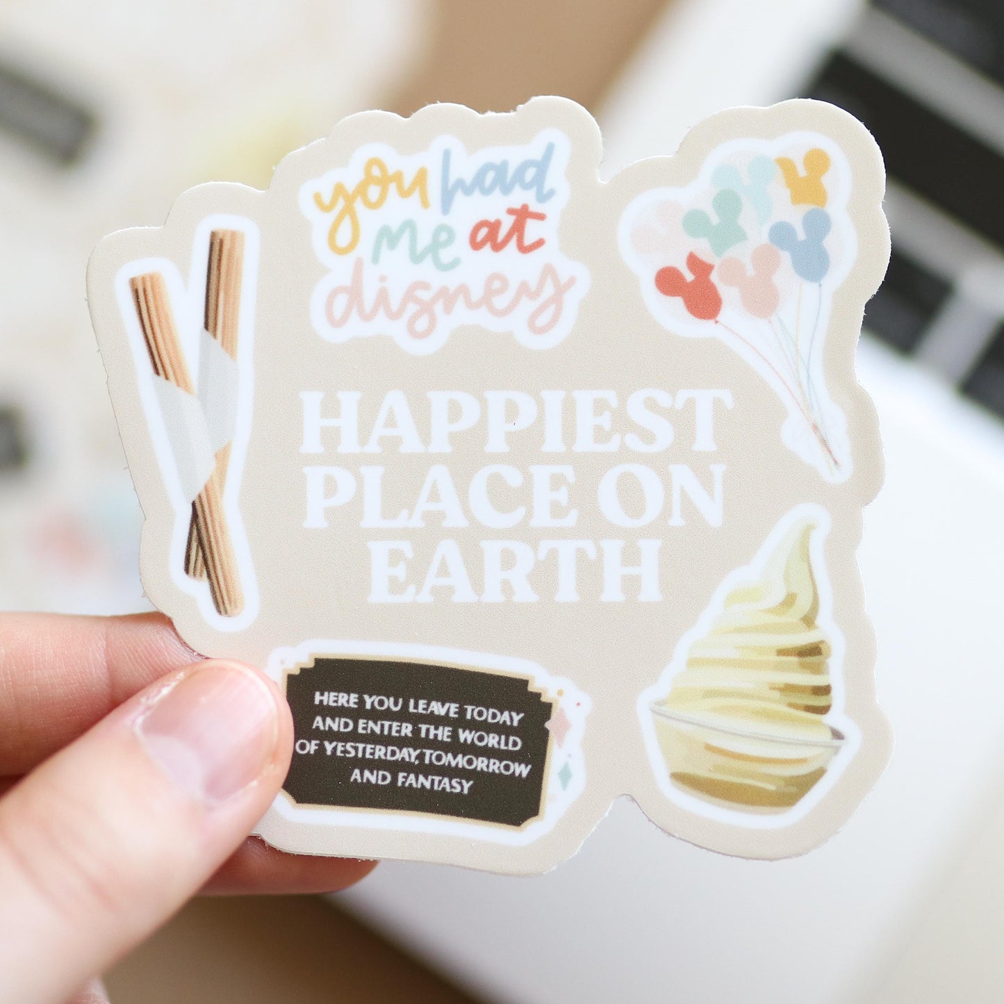 Fantasy Themepark Waterproof Durable Sticker | gift laptop decal waterbottle Waterproof, aesthetic, gift idea, magical, disney inspired