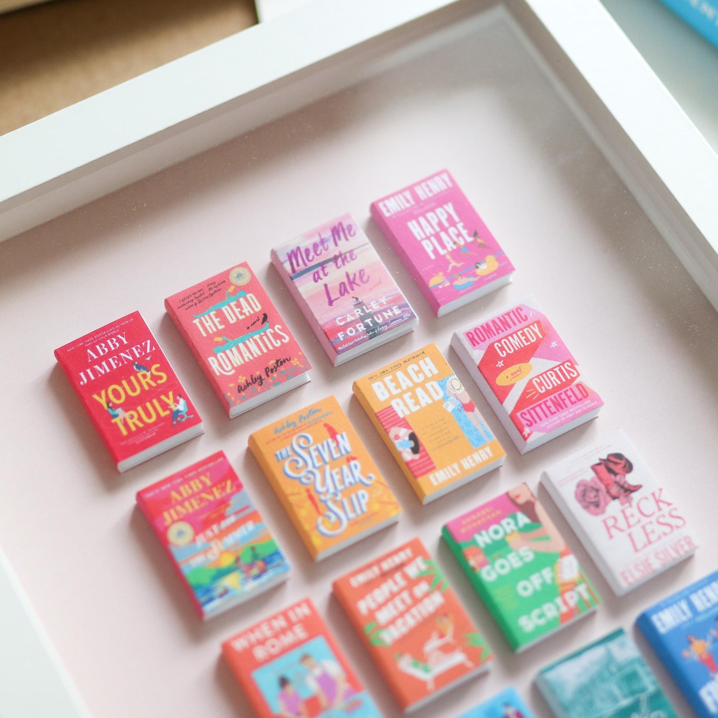 Romance Handmade Mini Book Framed 3D Art Piece | TBR jar books | Miniature, tiny books, customizable books, tbr, booktok, decor romance book