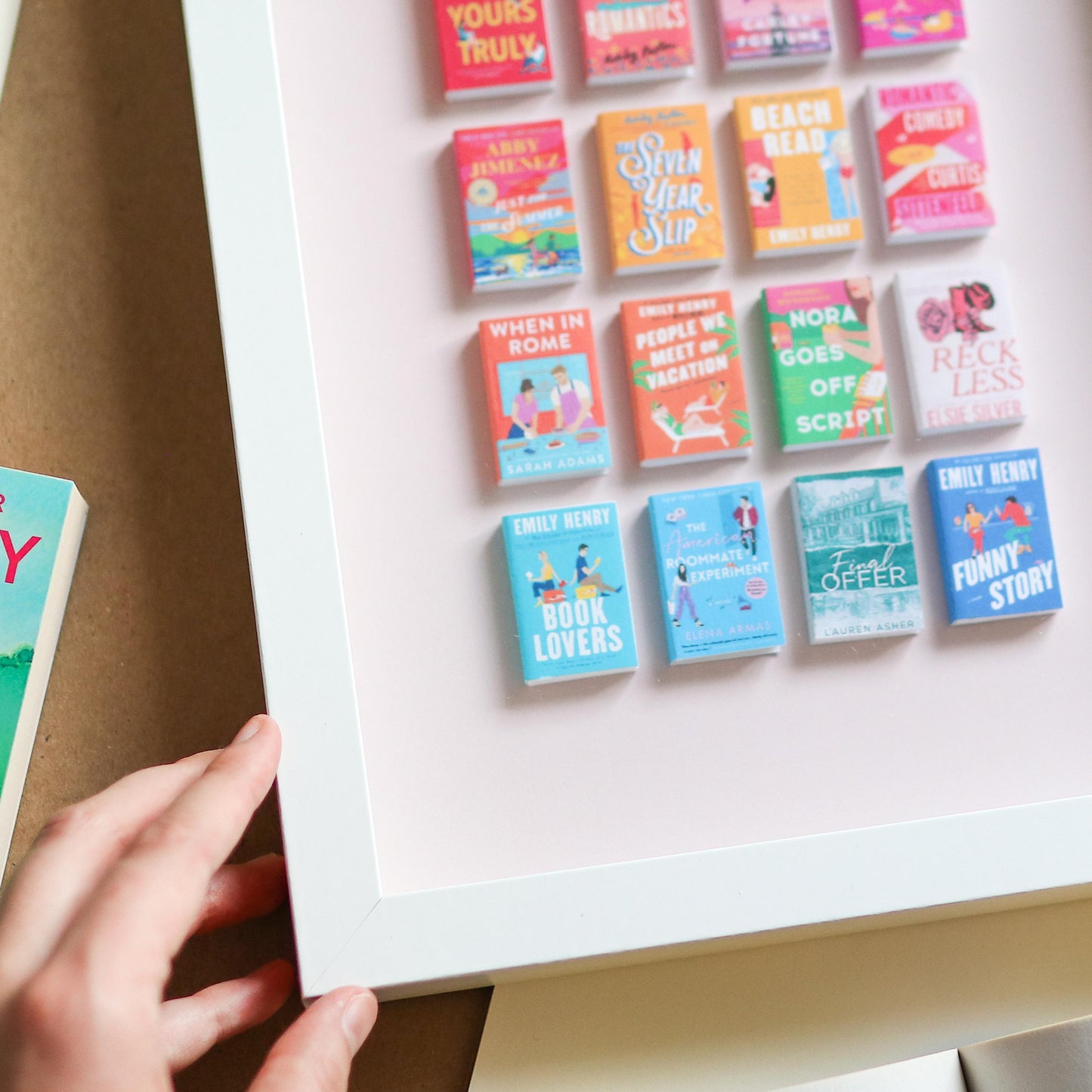 Romance Handmade Mini Book Framed 3D Art Piece | TBR jar books | Miniature, tiny books, customizable books, tbr, booktok, decor romance book