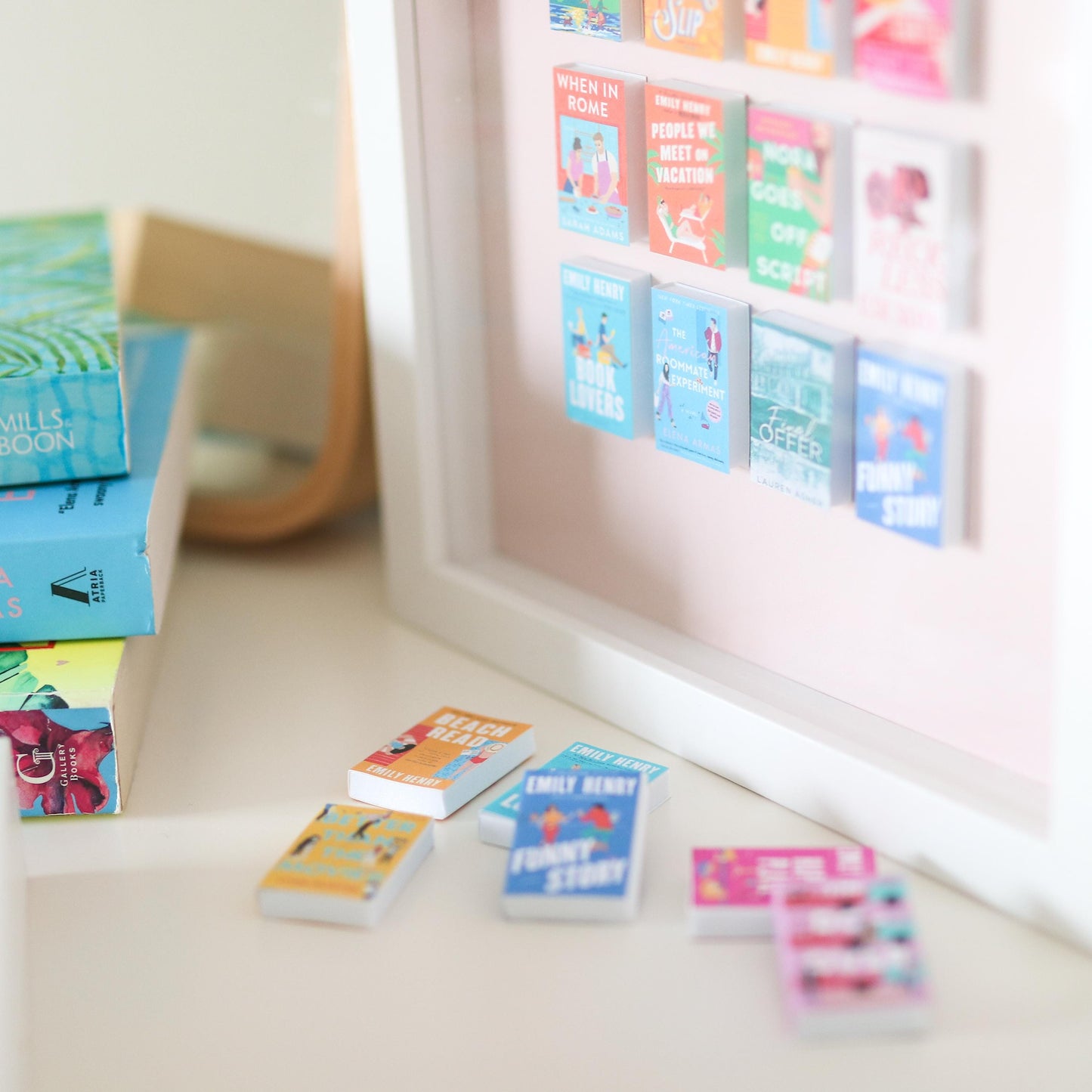 Romance Handmade Mini Book Framed 3D Art Piece | TBR jar books | Miniature, tiny books, customizable books, tbr, booktok, decor romance book