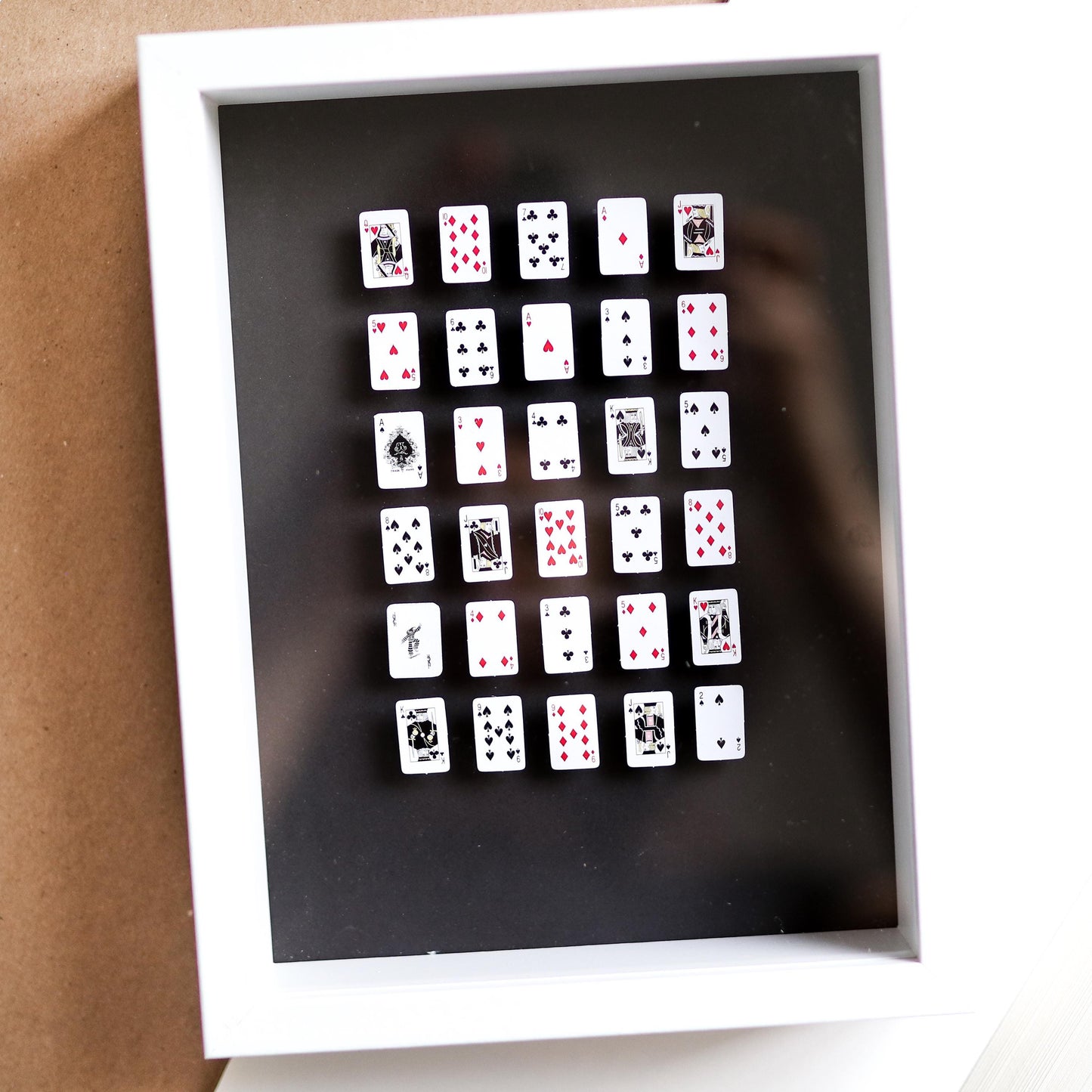 Deck of Cards Mini Handmade Framed 3D Art | games room, office decor, cards, queen of hearts, card game, boardgame, trendy, minimal, decor