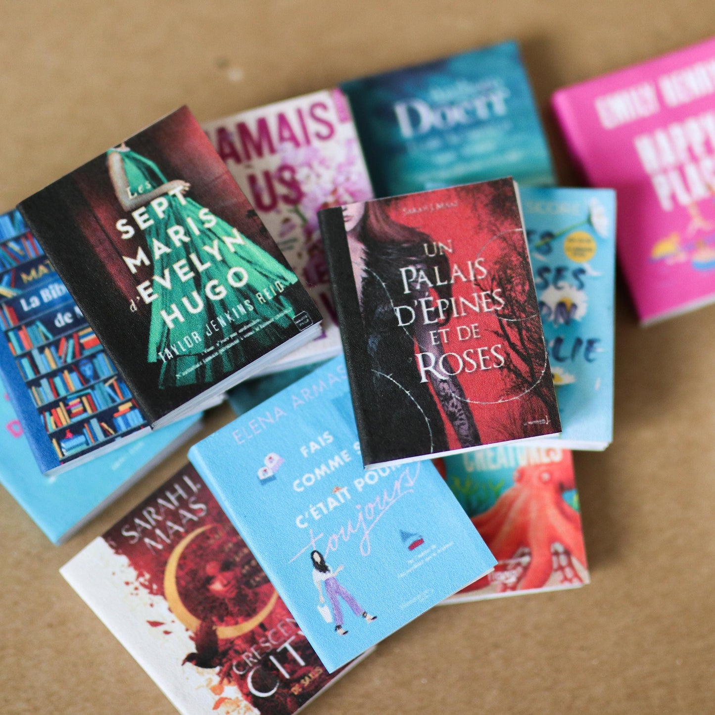 Mini-livres PERSONNALISÉS faits à la main | Français livres de pots TBR miniatures, livres minuscules et personnalisables, maison de poupée