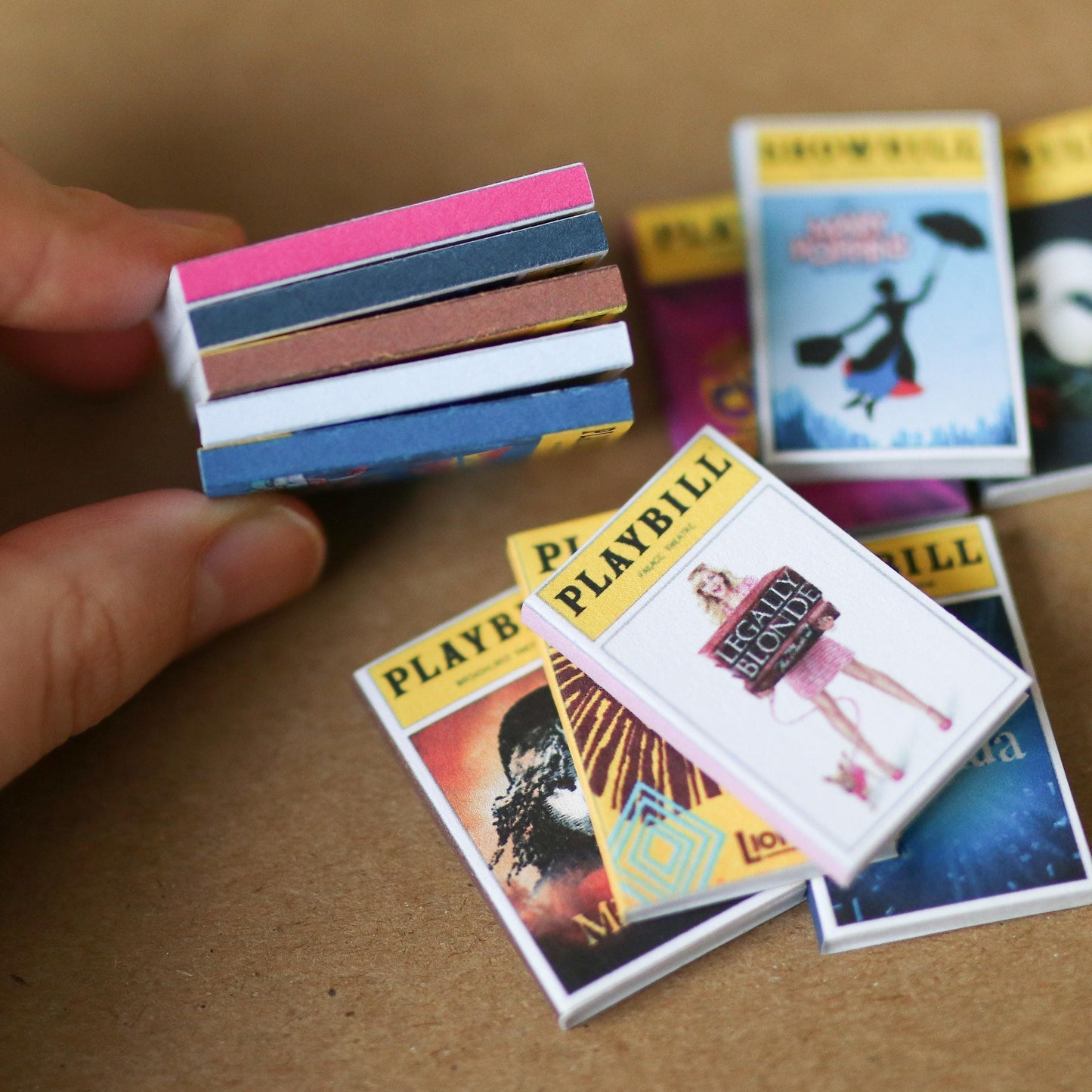 Handmade CUSTOM MINI Playbills | broadway, theatre, Miniature, tiny books, customizable, small dollhouse, choose your own,