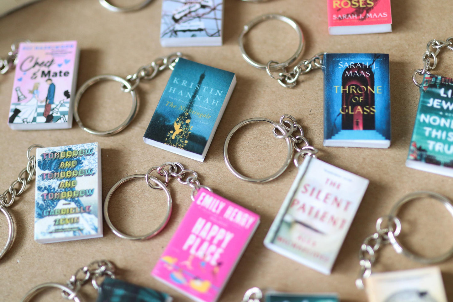 Handmade CUSTOM MINI Book Keychains | TBR jar books | Miniature, tiny books, customizable books, small novels, choose your own, keychains