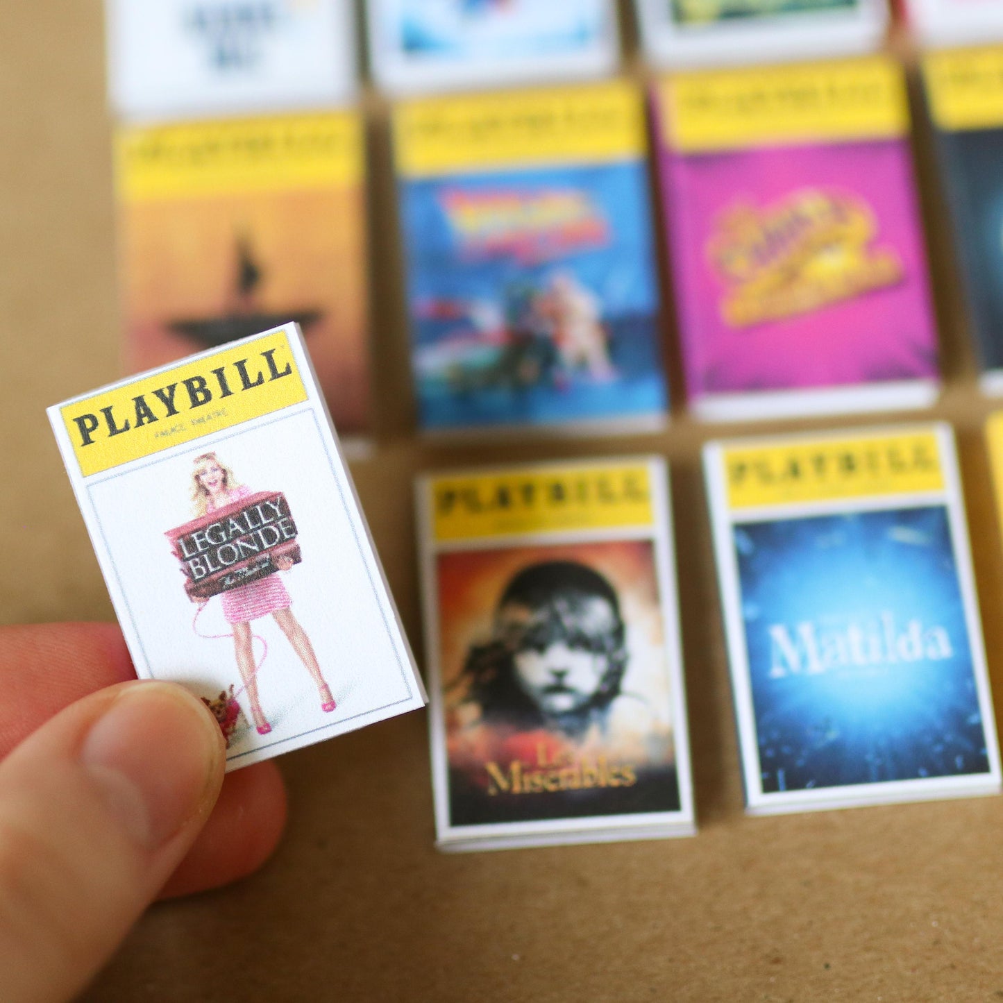 Handmade CUSTOM MINI Playbills | broadway, theatre, Miniature, tiny books, customizable, small dollhouse, choose your own,