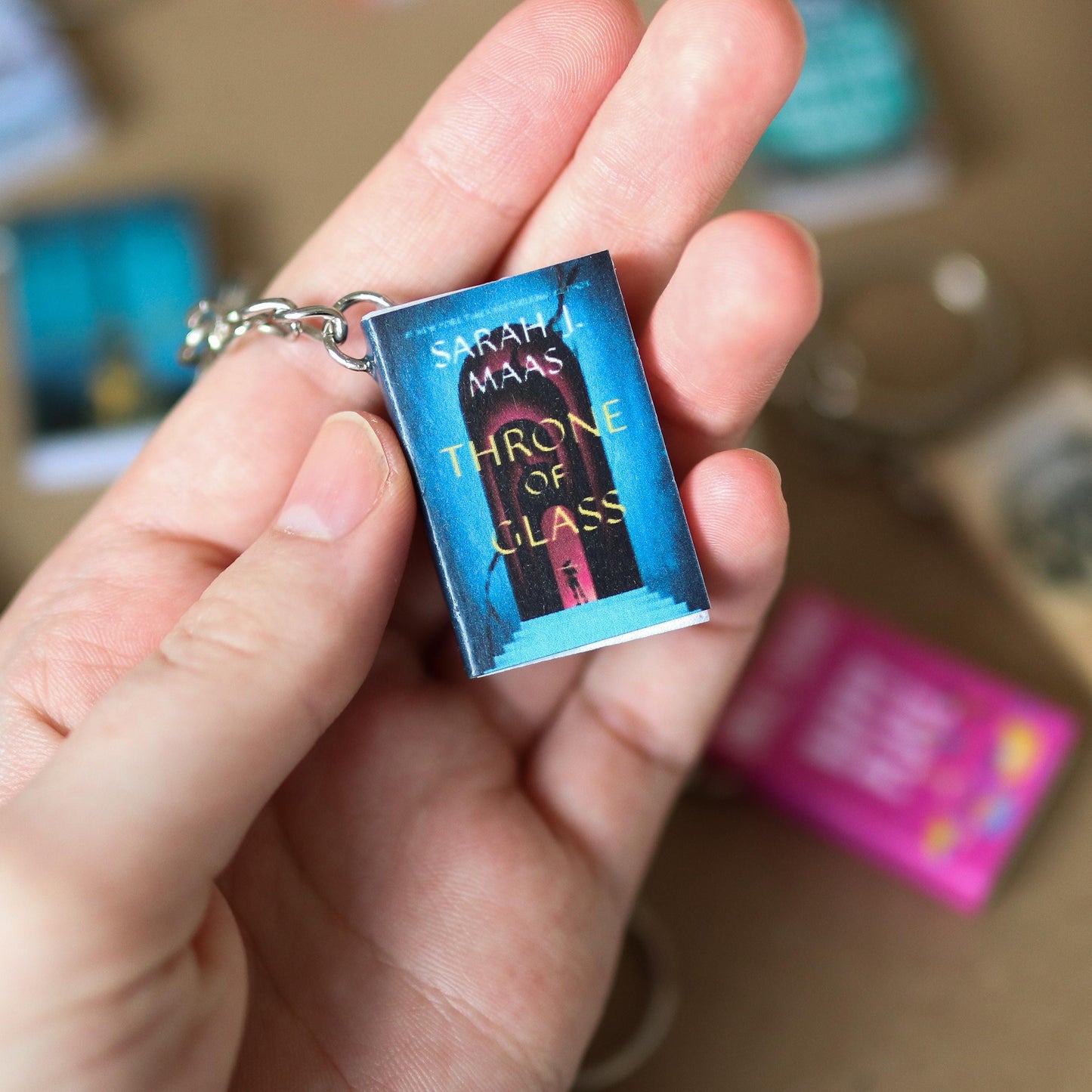 Handmade CUSTOM MINI Book Keychains | TBR jar books | Miniature, tiny books, customizable books, small novels, choose your own, keychains