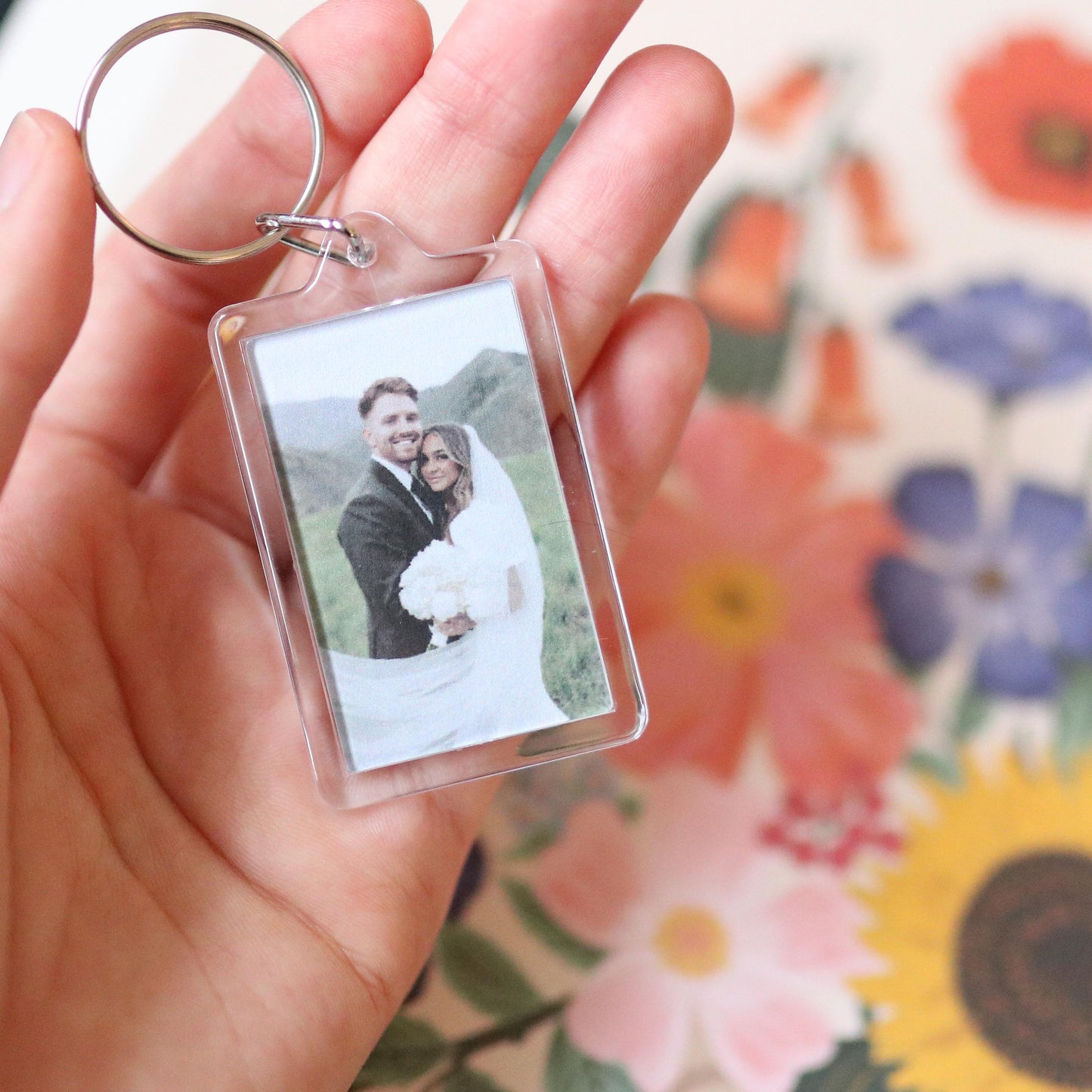 CUSTOM Wedding Photo Keychains | wedding, anniversary gift, cute, mrs mr, bridal gift, couple, custom gift idea, choose your own, photo gift