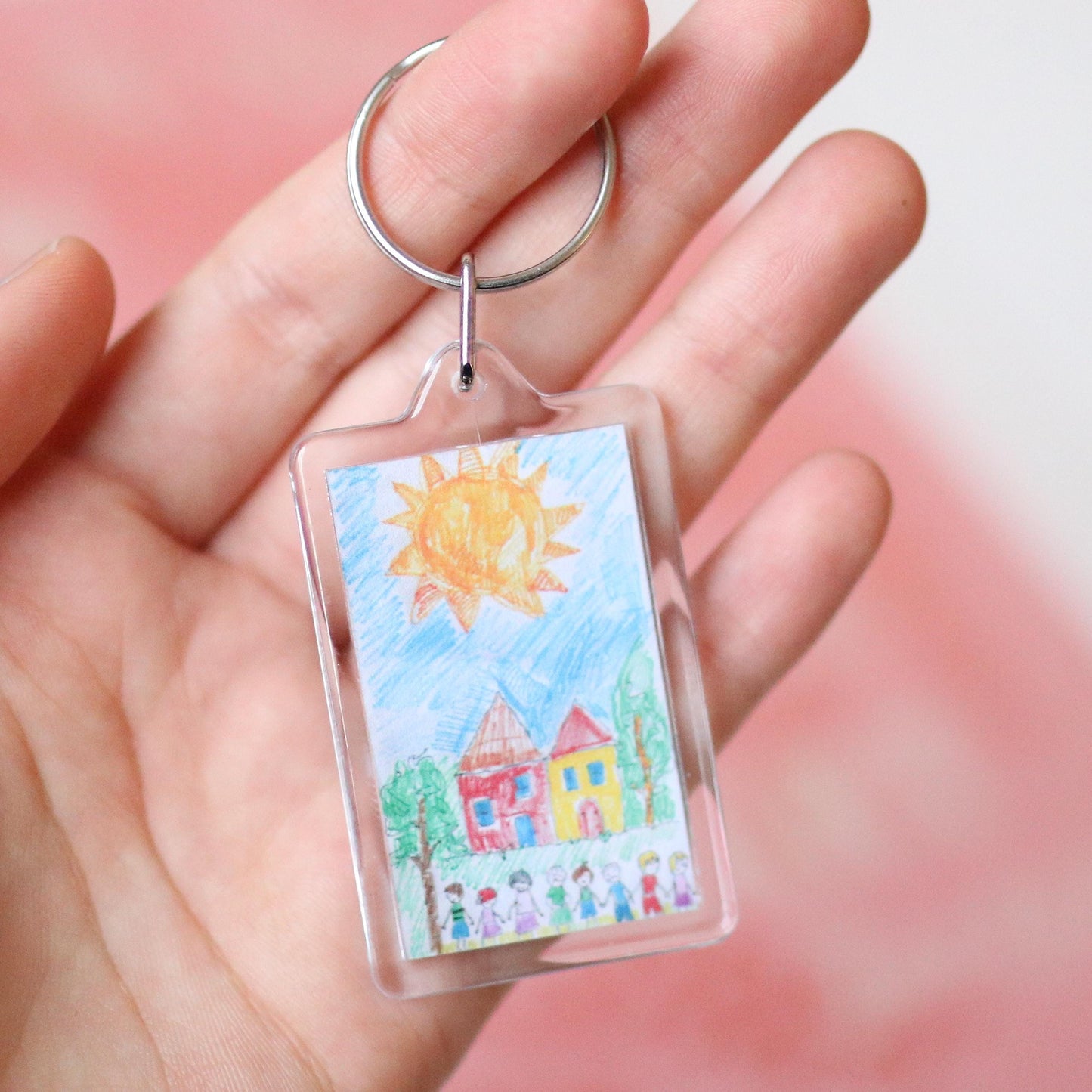 CUSTOM Kids' Artwork Keychains | sentimental, nostalgic, keepsake cute, custom gift idea, choose your own, photo gift, mom, mothers day, dad