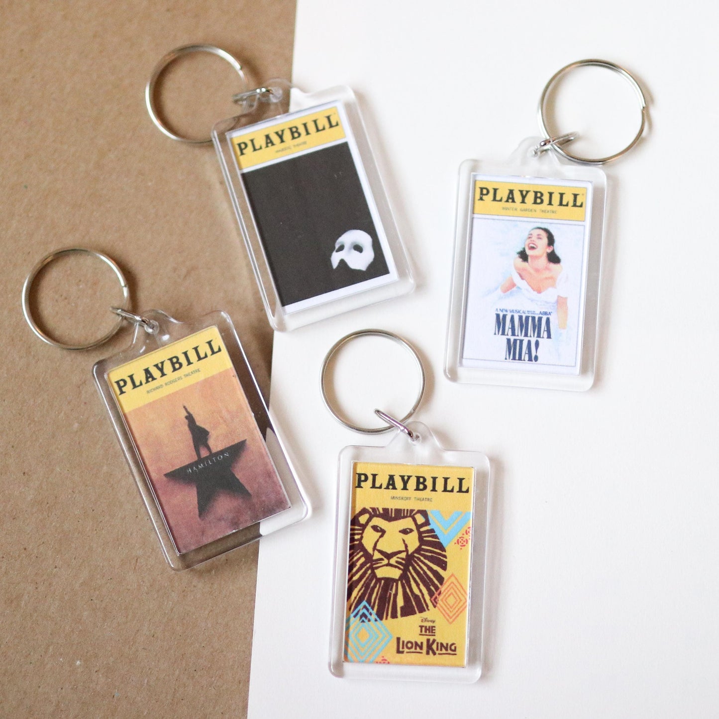 CUSTOM Theatre Keychain | choose your own, custom gift idea, theatre kid, broad way, poster, new york, performance bill play