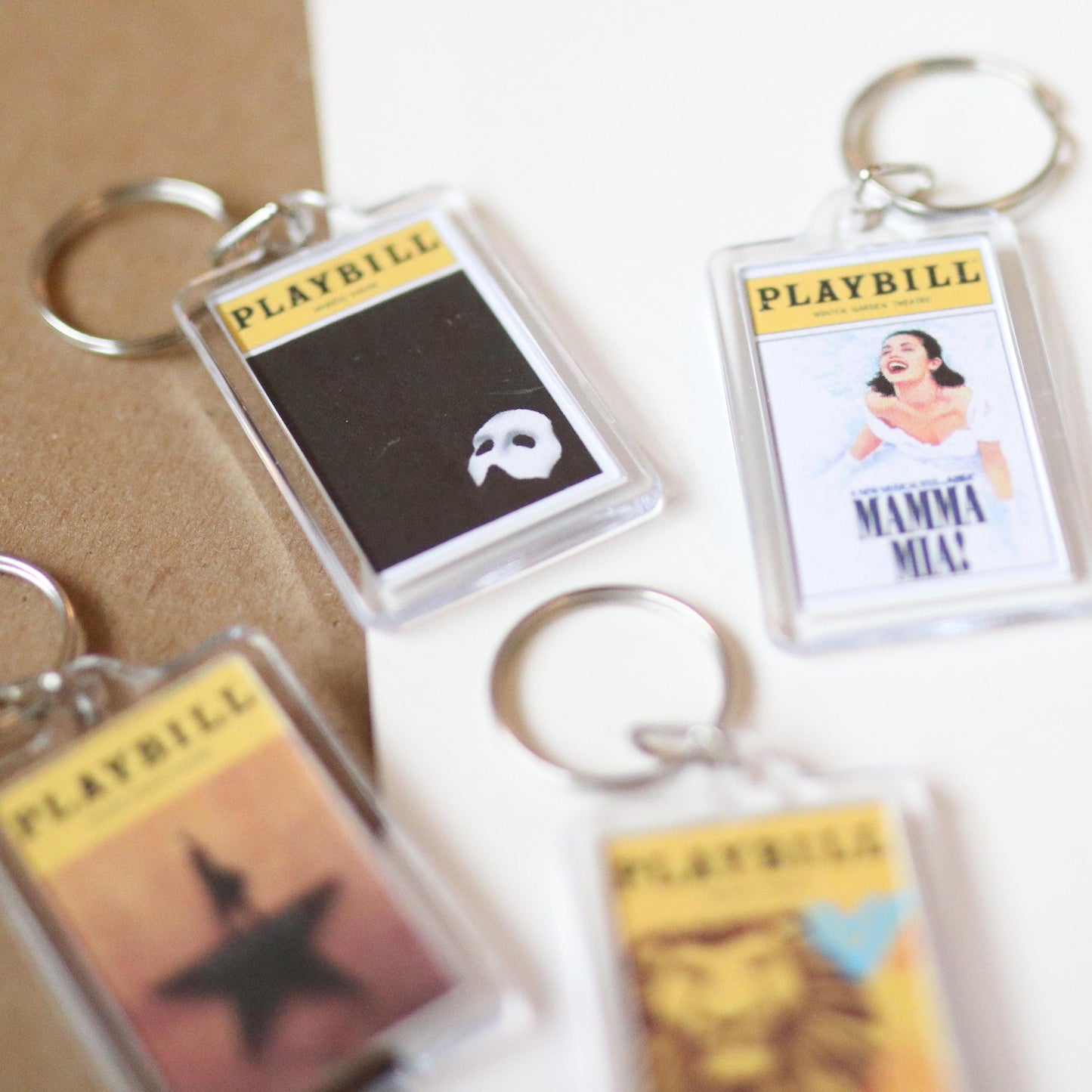 CUSTOM Theatre Keychain | choose your own, custom gift idea, theatre kid, broad way, poster, new york, performance bill play