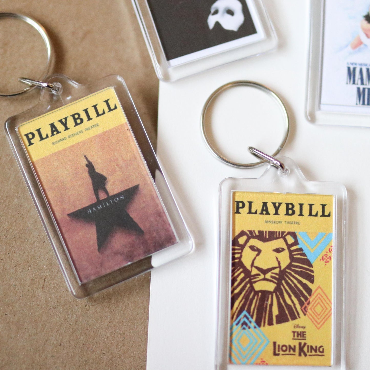 CUSTOM Theatre Keychain | choose your own, custom gift idea, theatre kid, broad way, poster, new york, performance bill play