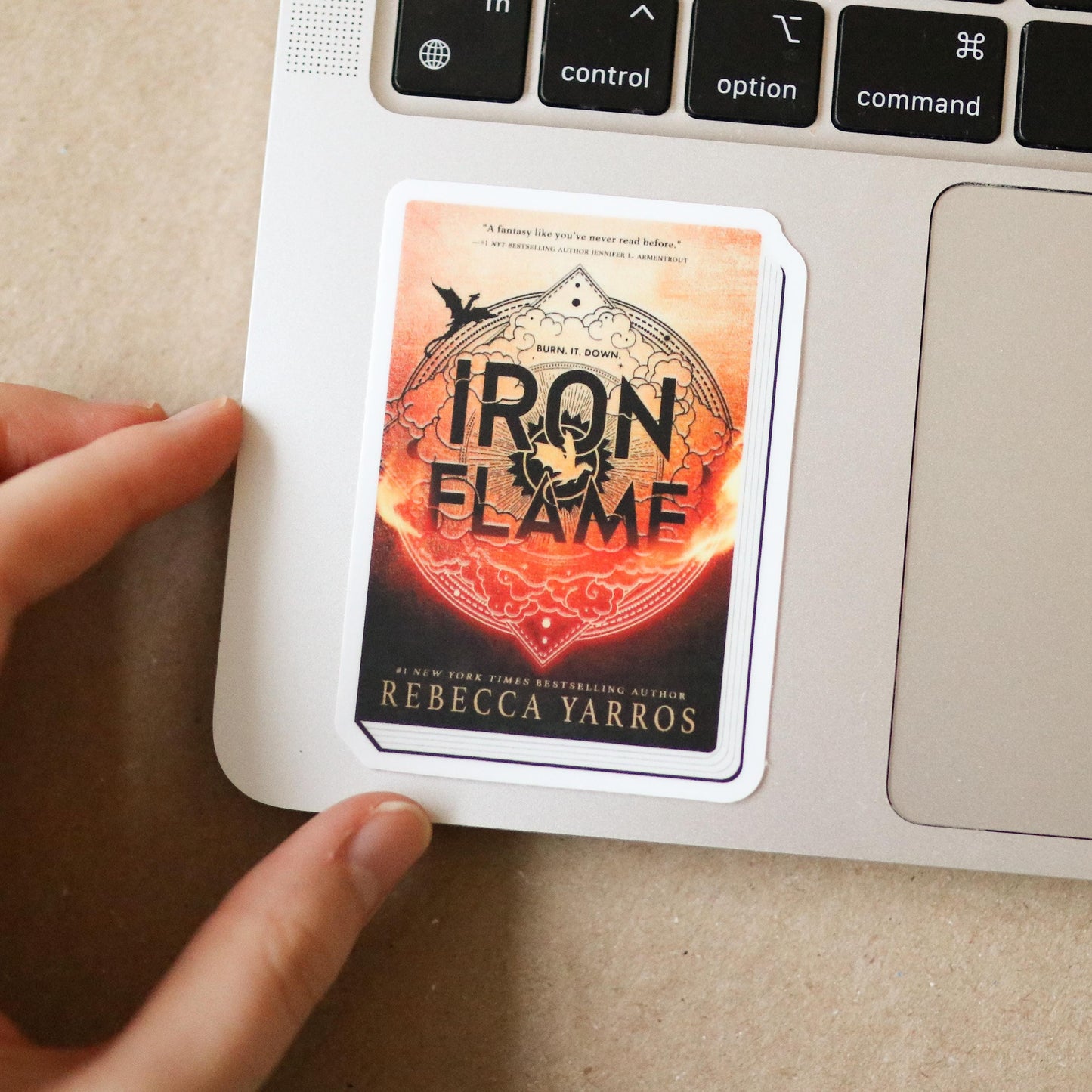 Iron Flame Book Sticker | gift idea, laptop decal planner, waterproof, booktok, book lover, reader, rebecca yarros, aesthetic, fantasy