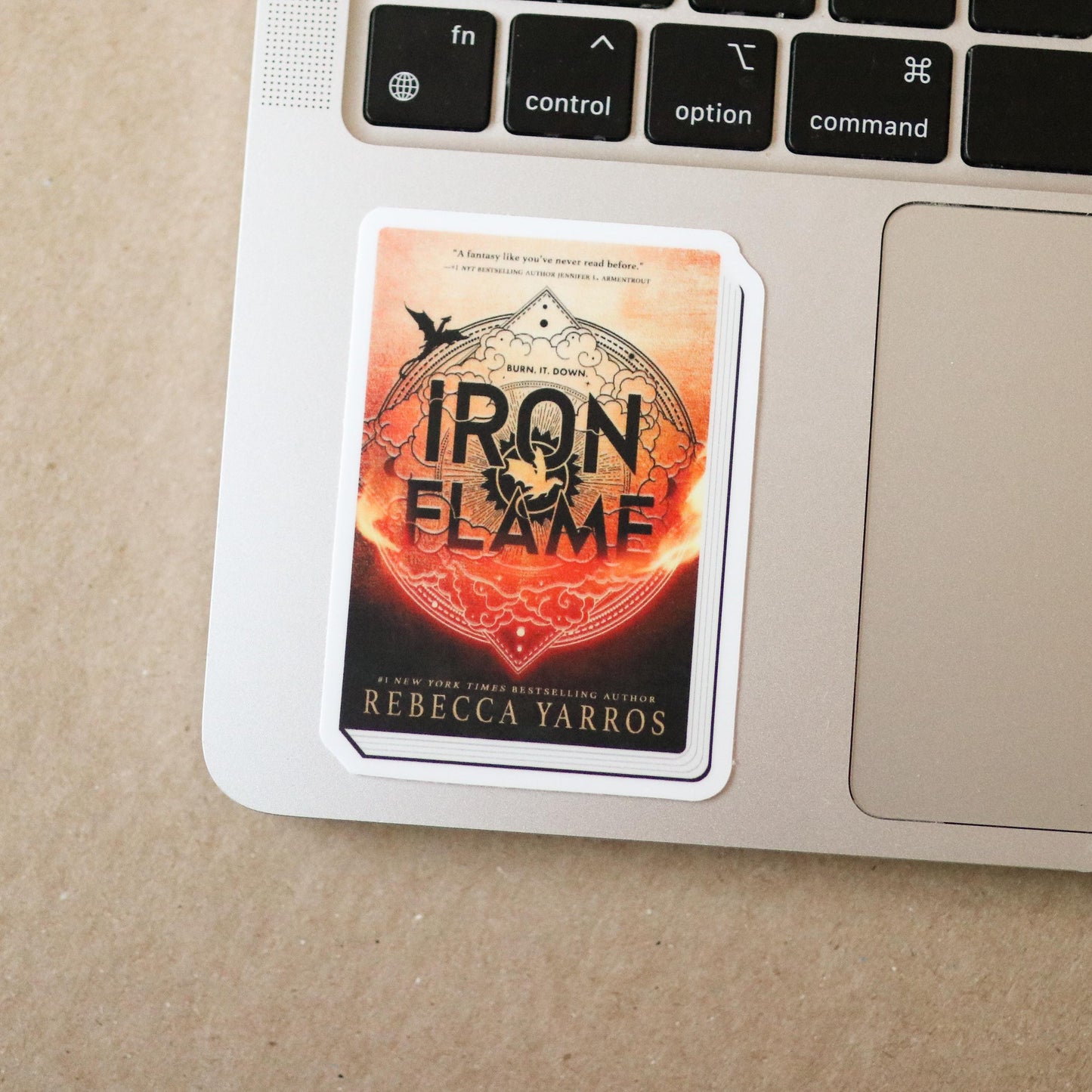 Iron Flame Book Sticker | gift idea, laptop decal planner, waterproof, booktok, book lover, reader, rebecca yarros, aesthetic, fantasy
