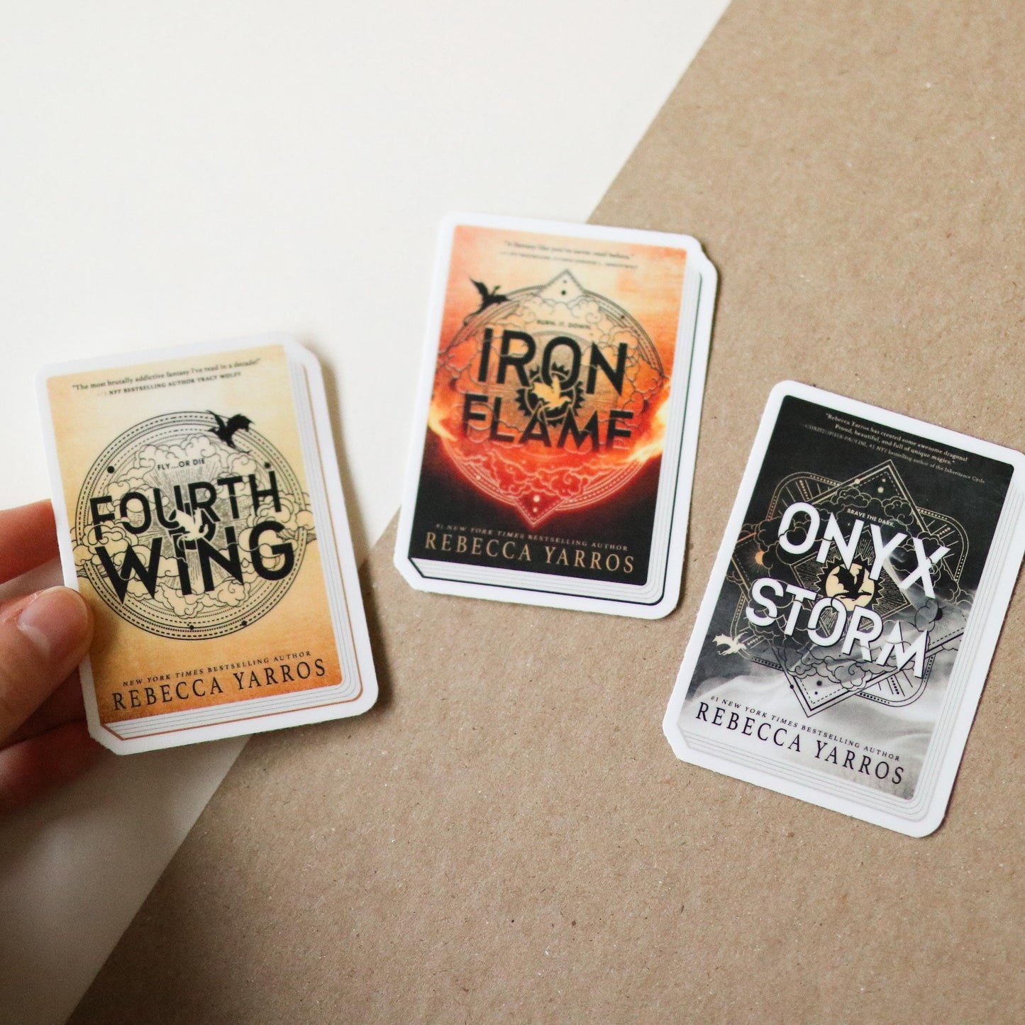 Fourth Wing Series Book Stickers (set of 3 stickers) | gift laptop waterproof booktok book lover reader iron flame fantasy onyx storm