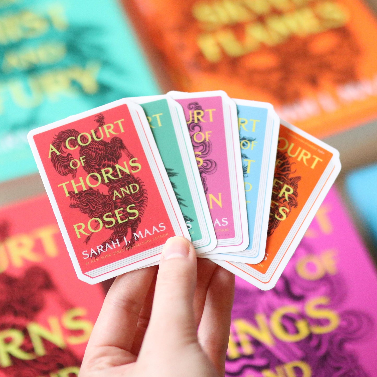 ACOTAR Book Series Stickers (set of 5 stickers) | a court of thorns and roses gift waterproof, reader bookworm aesthetic fantasy sara j maas