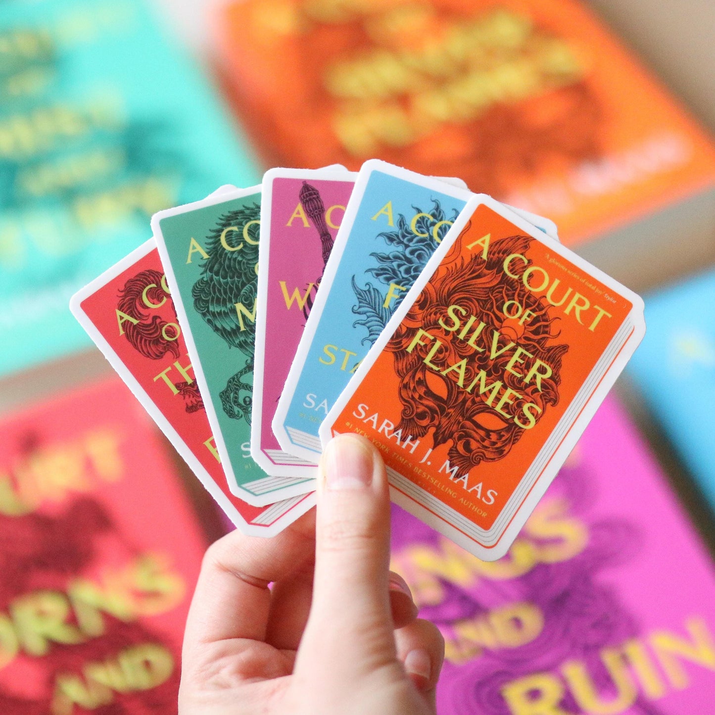 ACOTAR Book Series Stickers (set of 5 stickers) | a court of thorns and roses gift waterproof, reader bookworm aesthetic fantasy sara j maas