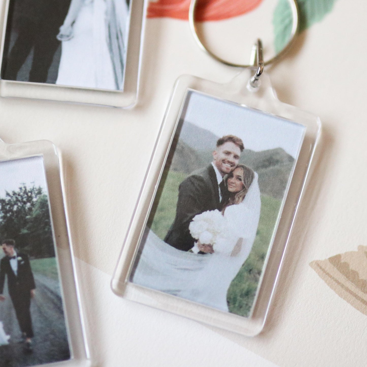CUSTOM Wedding Photo Keychains | wedding, anniversary gift, cute, mrs mr, bridal gift, couple, custom gift idea, choose your own, photo gift