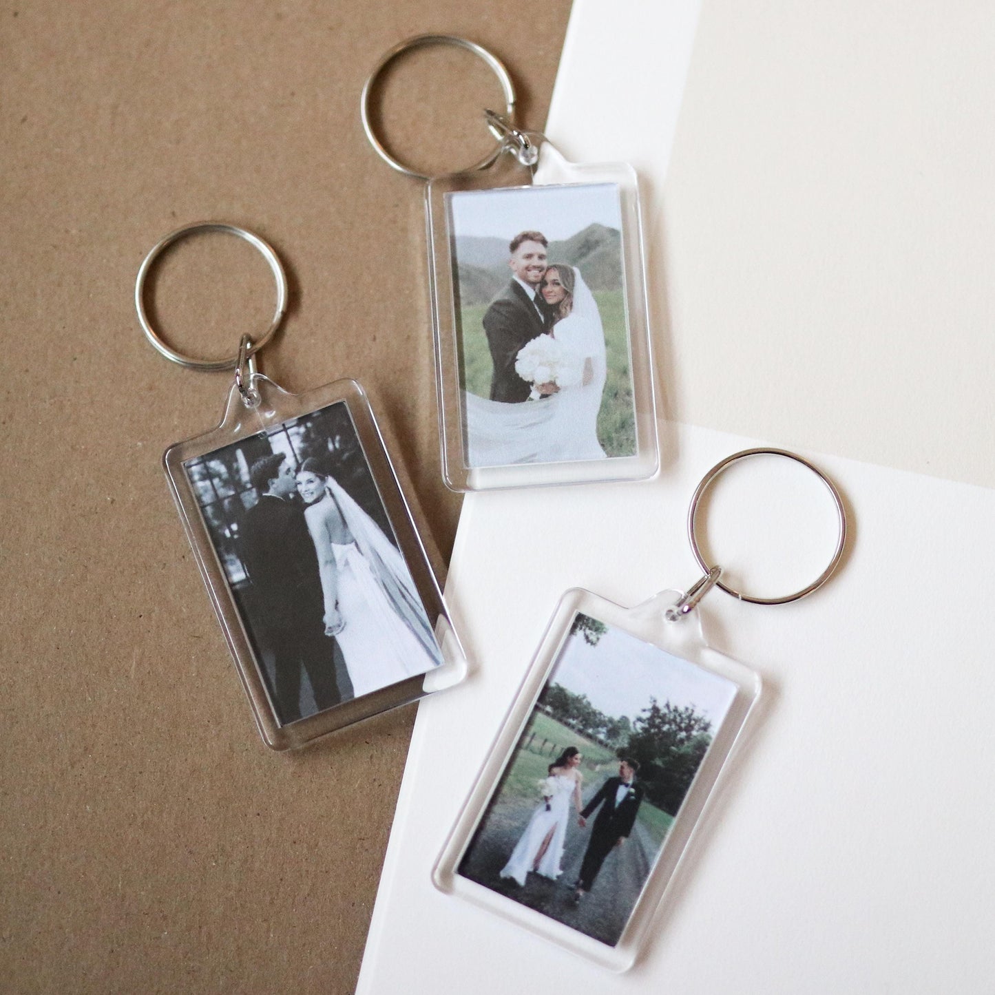 CUSTOM Wedding Photo Keychains | wedding, anniversary gift, cute, mrs mr, bridal gift, couple, custom gift idea, choose your own, photo gift