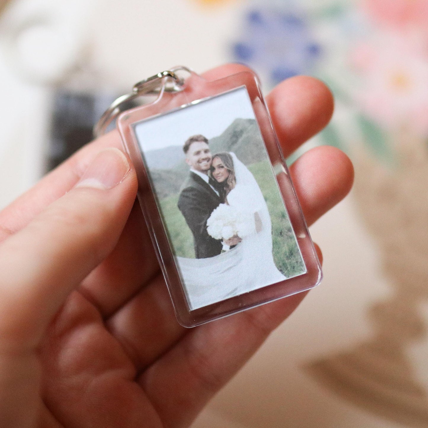 CUSTOM Wedding Photo Keychains | wedding, anniversary gift, cute, mrs mr, bridal gift, couple, custom gift idea, choose your own, photo gift