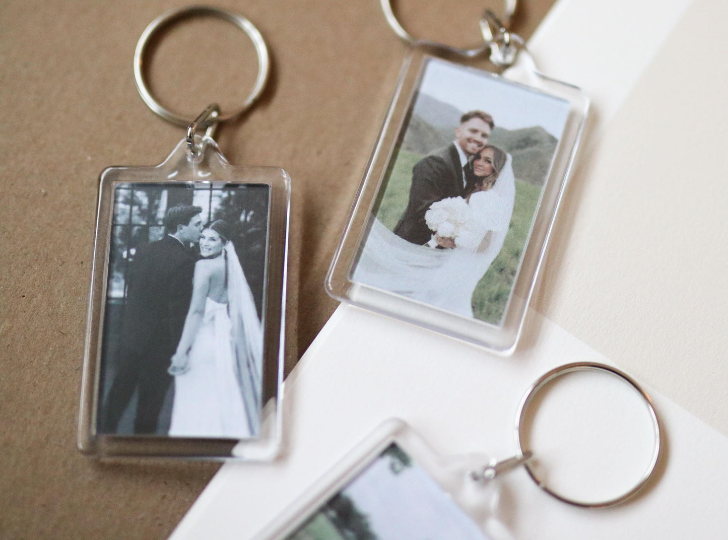CUSTOM Wedding Photo Keychains | wedding, anniversary gift, cute, mrs mr, bridal gift, couple, custom gift idea, choose your own, photo gift