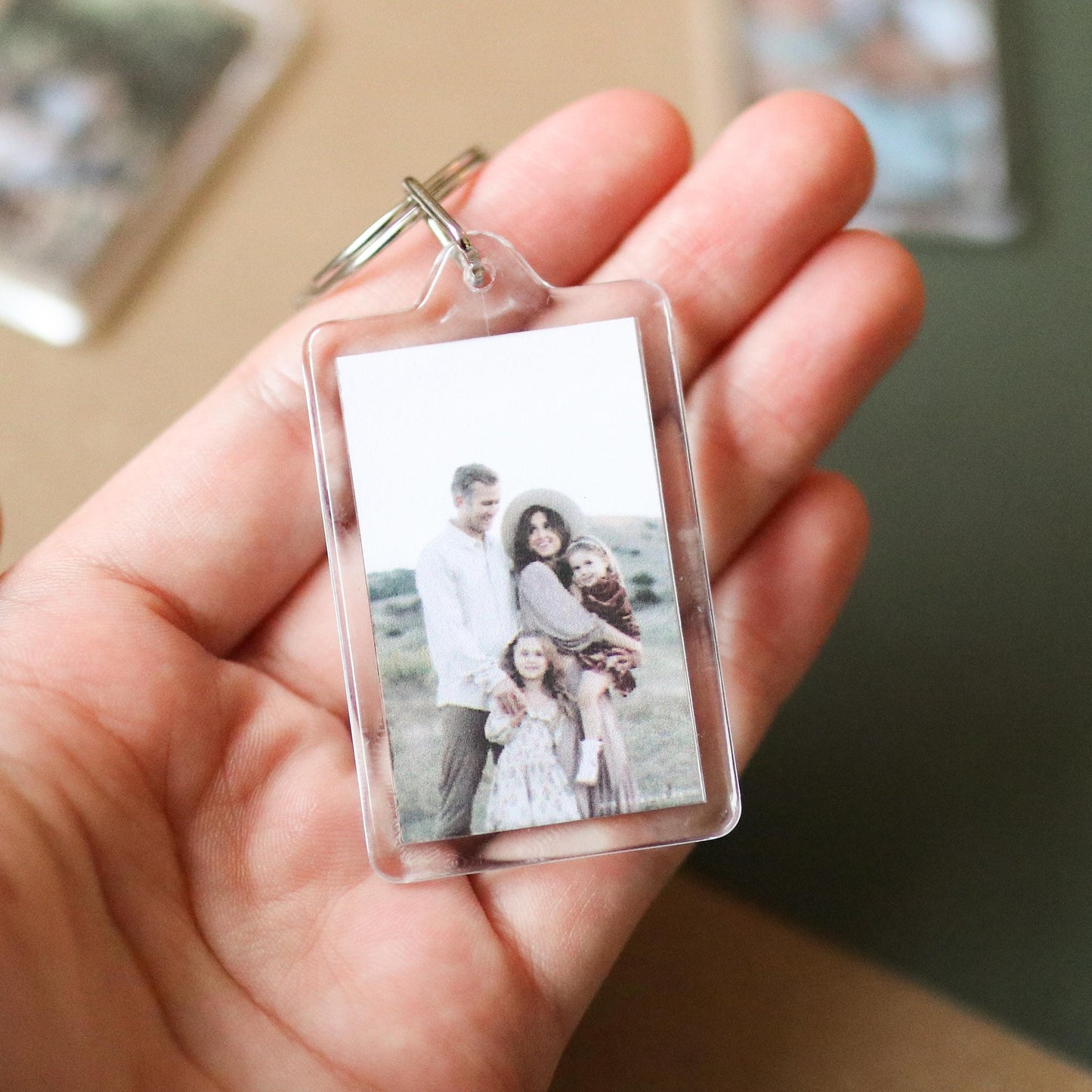 CUSTOM Family Photo Keychain | family photos, sentimental, keepsake, custom gift idea, choose your own, photo gift