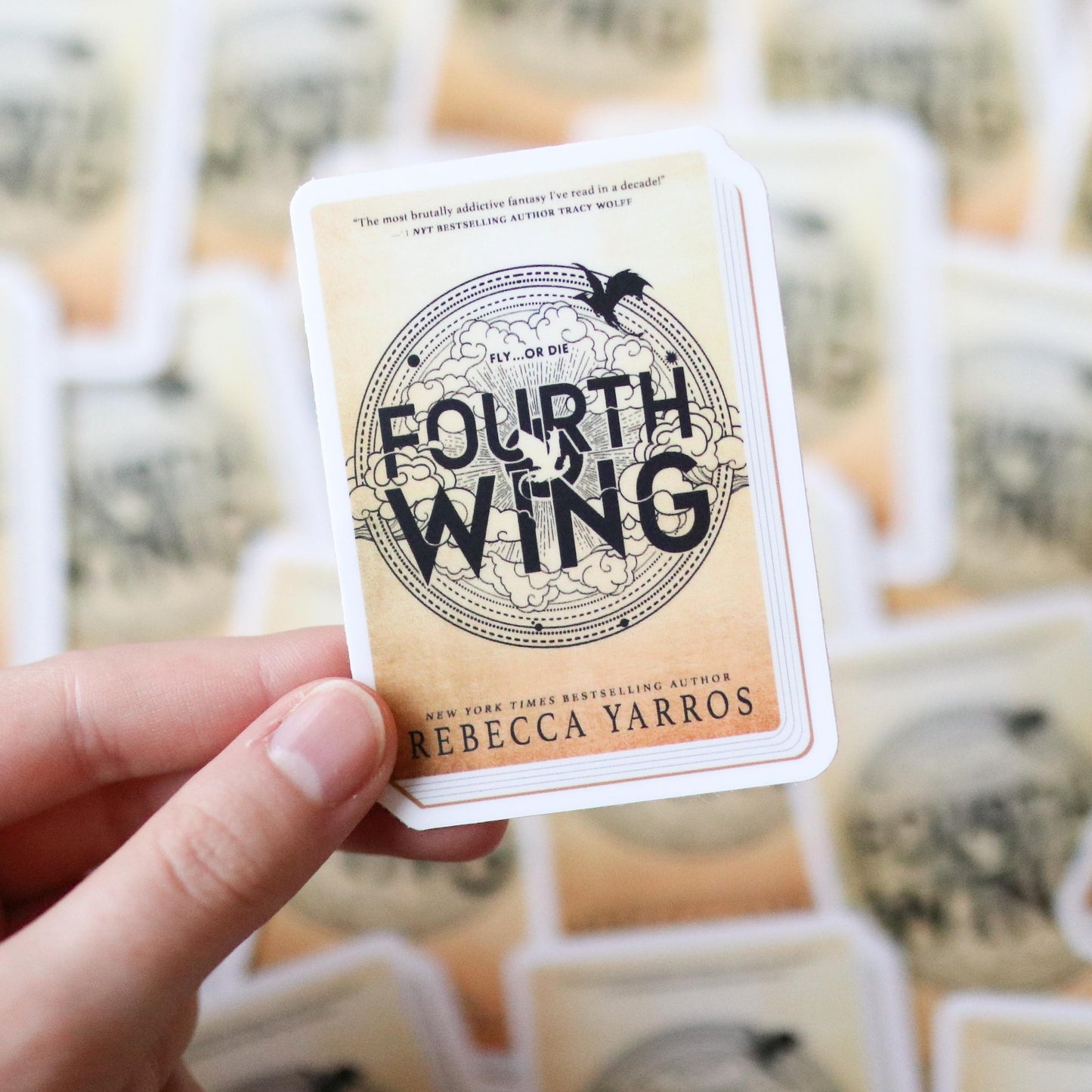 Fourth Wing Book Sticker | gift idea, laptop decal planner, waterproof, booktok, book lover, reader, mini book, bookworm, aesthetic, fantasy